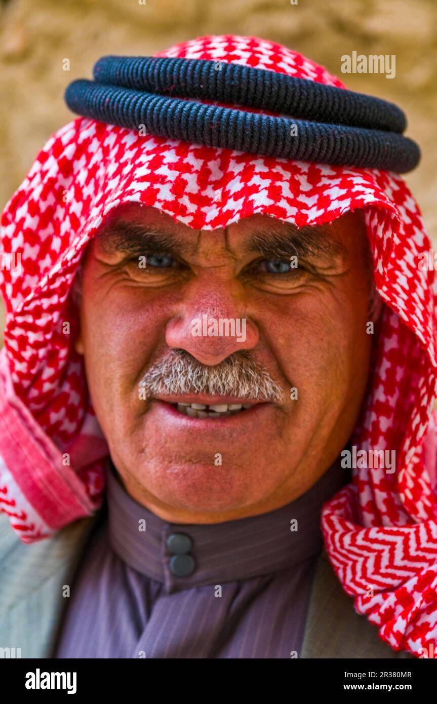 Portrait de l'homme natif, Karak, Jordanie Banque D'Images