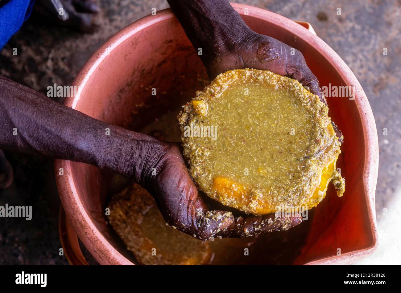 Les solutions de lait de noix de coco et de beurre stimulent la croissance des plantes et agissent comme un insectifuge de ravageurs et de champignons. Encadrement biologique au sathyamangalam, Tamil Banque D'Images