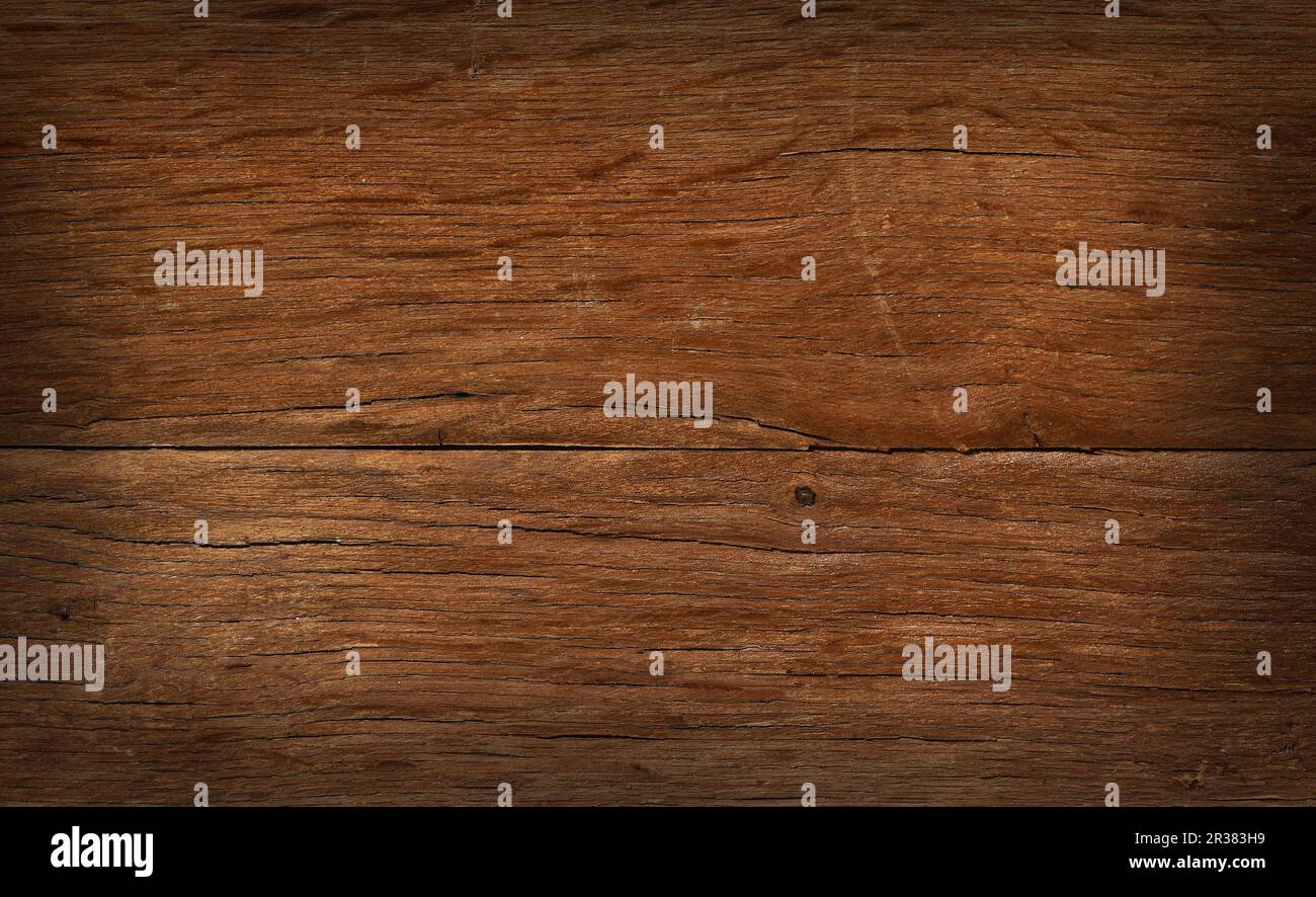 Panneau en bois d'époque avec fissures, chèques et bordure ombragée Banque D'Images
