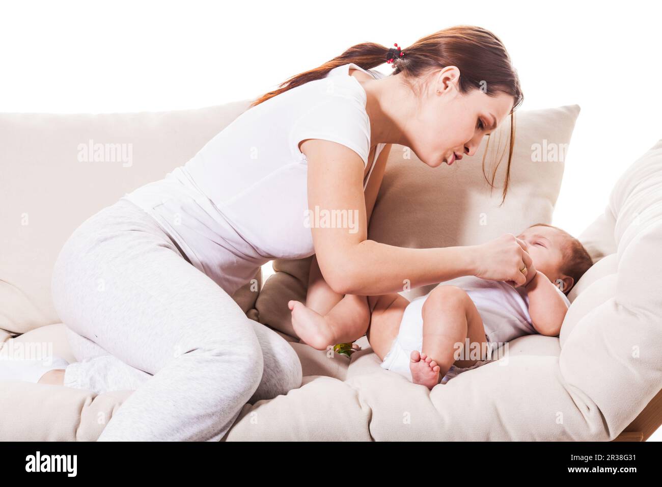 Kid confort mom Banque D'Images
