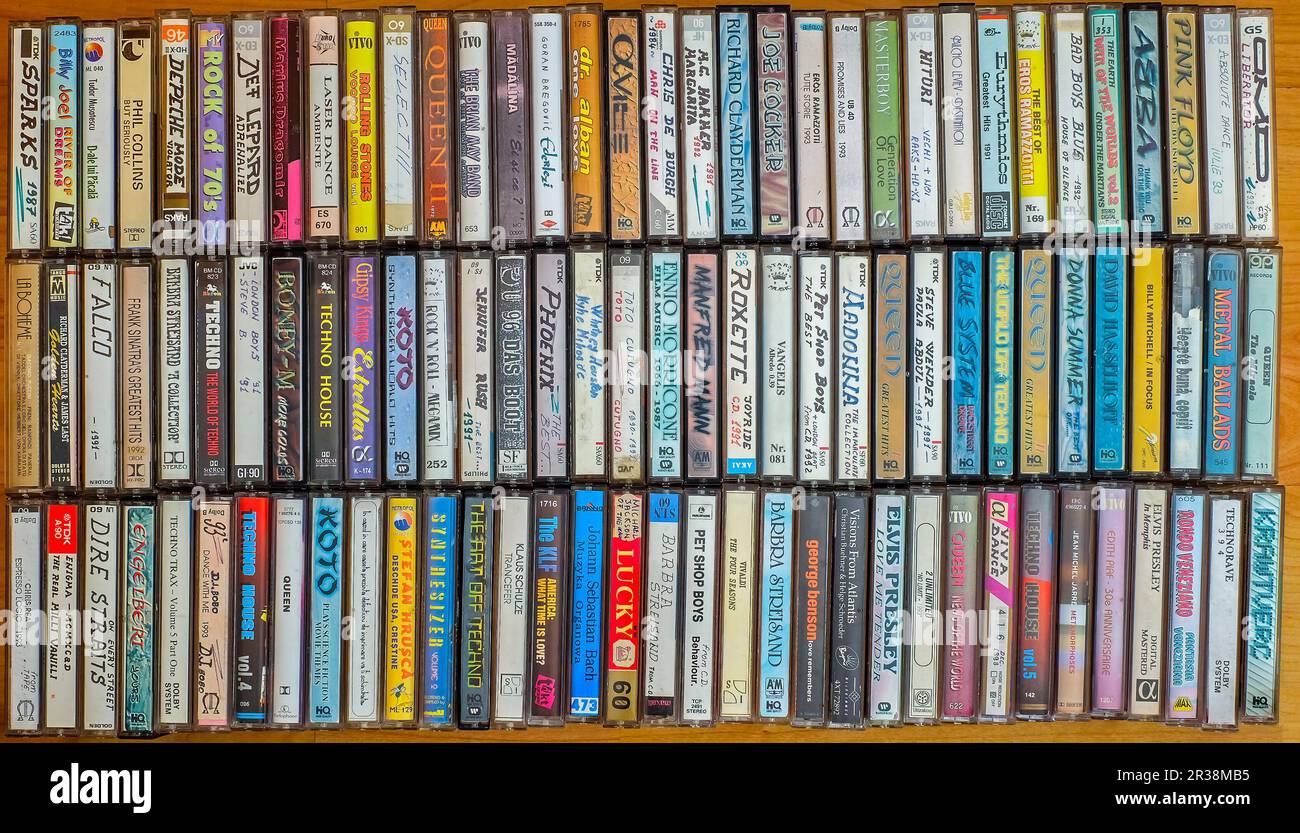 Collection de cassettes audio Banque D'Images