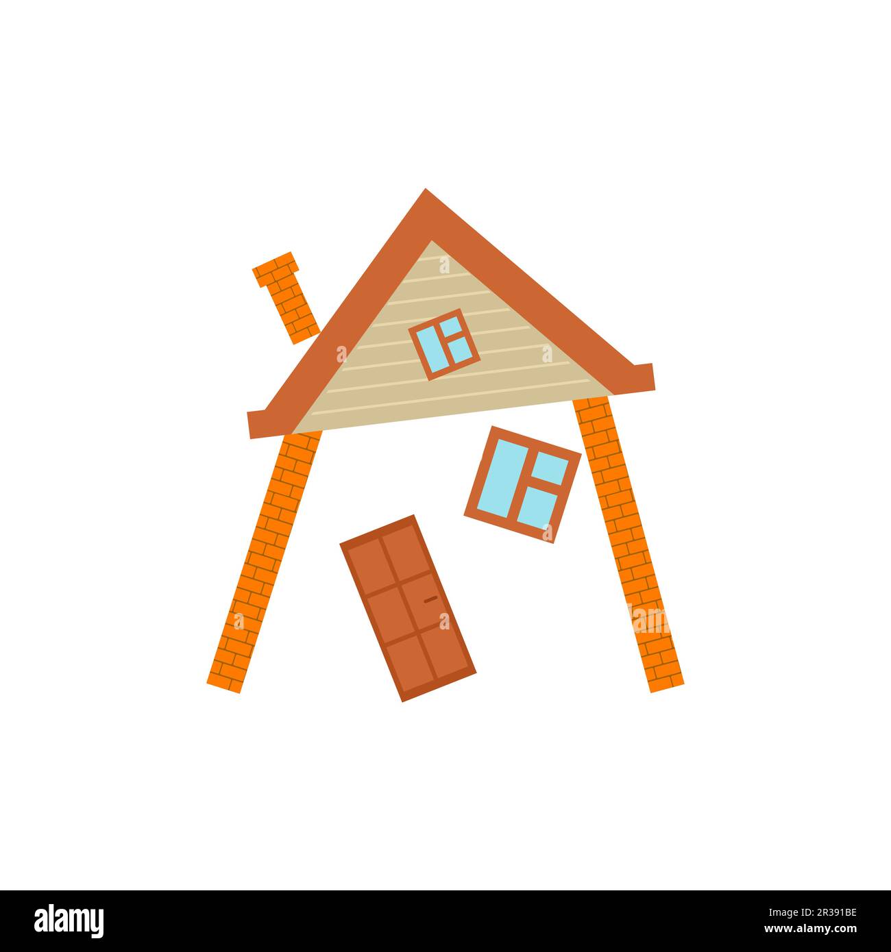 Séparer à la maison. maison effondrée. Illustration vectorielle Illustration de Vecteur