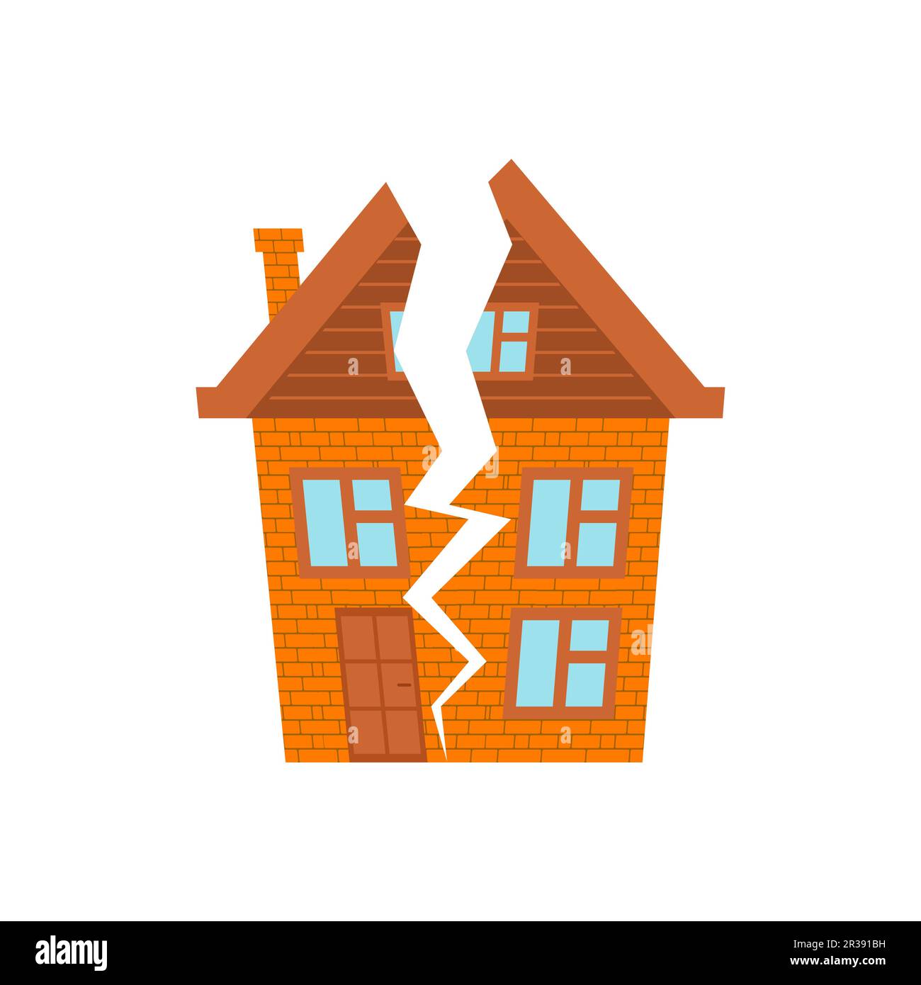 Séparer à la maison. maison effondrée. Illustration vectorielle Illustration de Vecteur