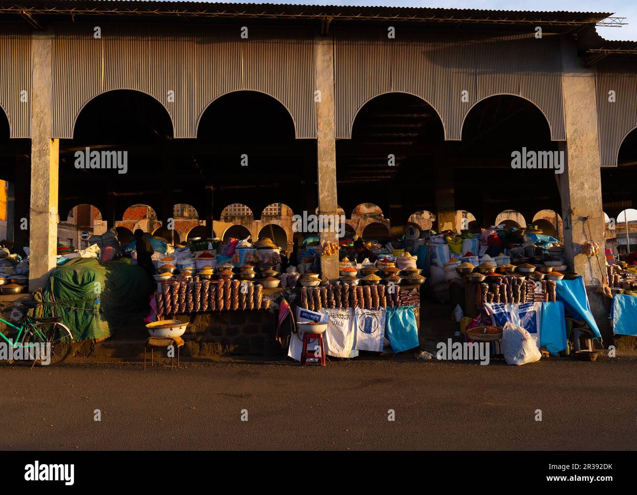 Marché aux céréales dans la ville, région du Centre, Asmara, Erythrée Banque D'Images