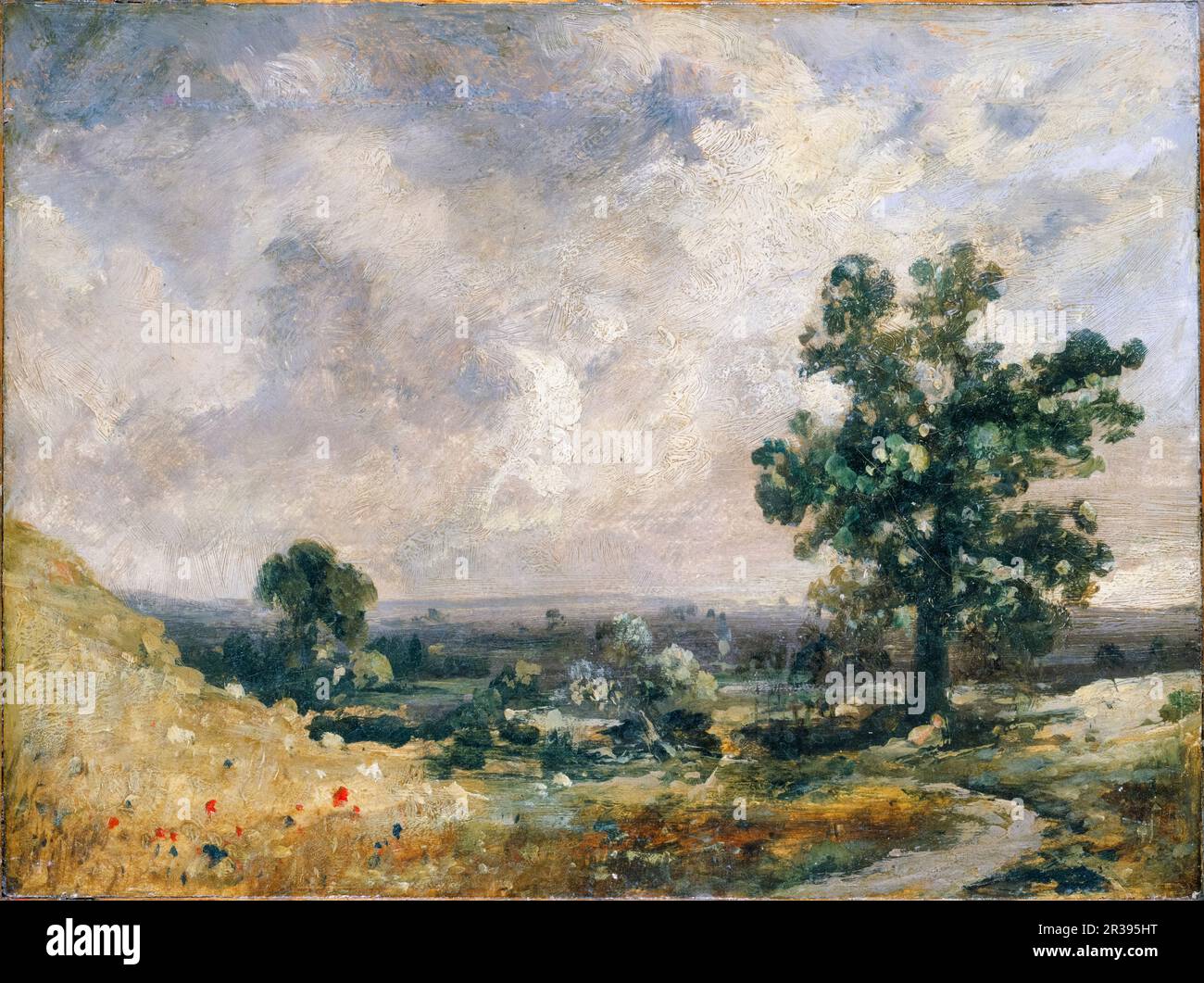 John Constable, English Landscape, peinture à l'huile sur carton avant 1837 Banque D'Images