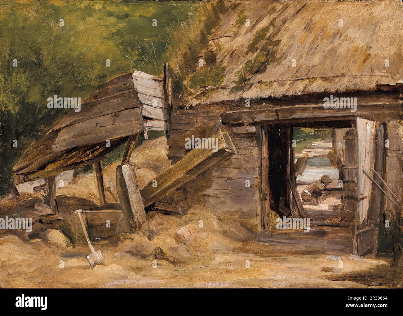 John Constable, The Old Mill Shed, Dedham, peinture avant 1837 Banque D'Images