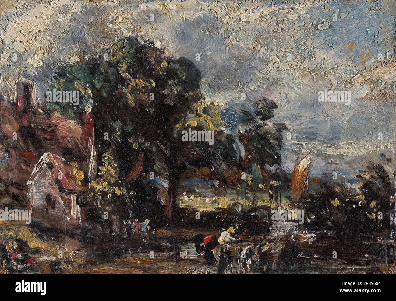 John Constable, esquisse pour le Hay Wain, peinture de paysage vers 1820 Banque D'Images