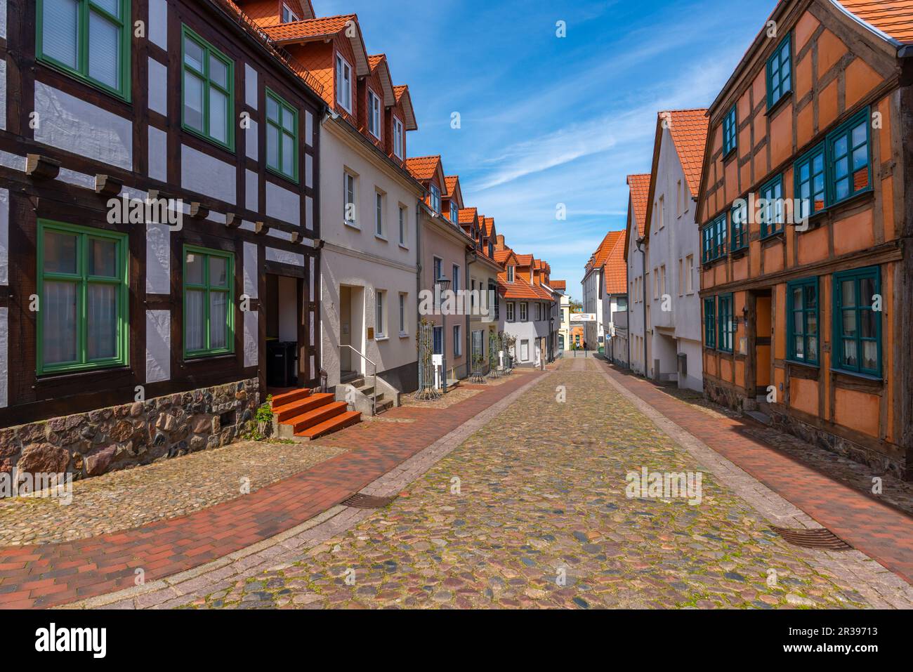 Quartier historique de la ville de Waren, Mueritz, Mecklembourg-Poméranie occidentale, Allemagne de l'est, Europe Banque D'Images