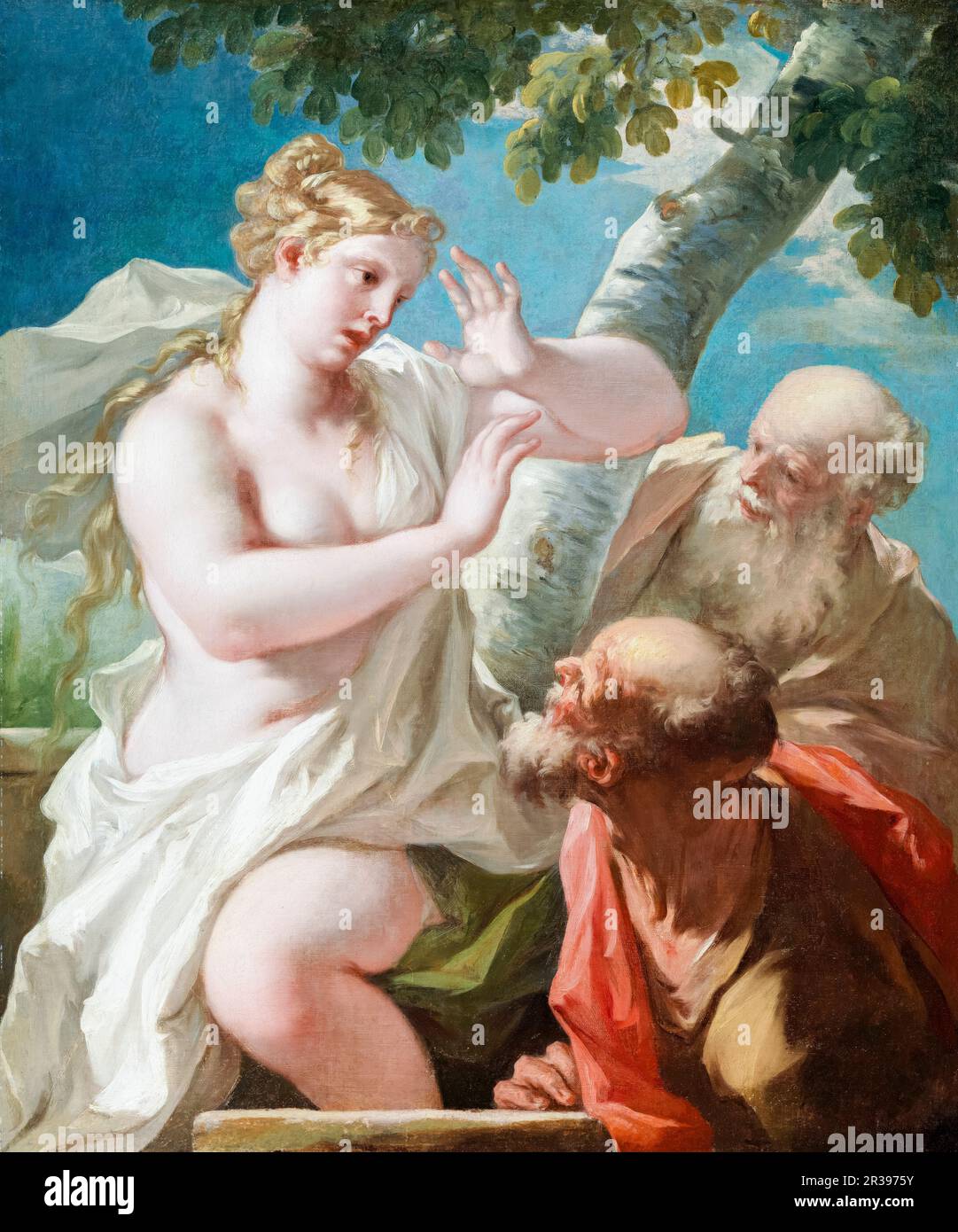 Susannah et les Aînés, peinture de Giovanni Antonio Pellegrini, 1708-1711 Banque D'Images