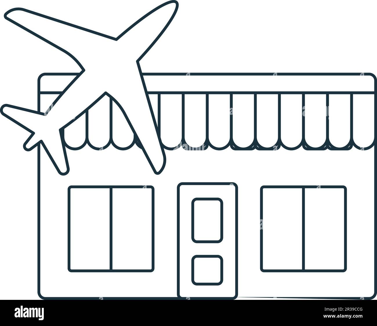 Icône hors service. Panneau monochrome simple de la collection d'éléments de l'aéroport. Icône duty free pour logo, modèles, web design et infographies. Illustration de Vecteur