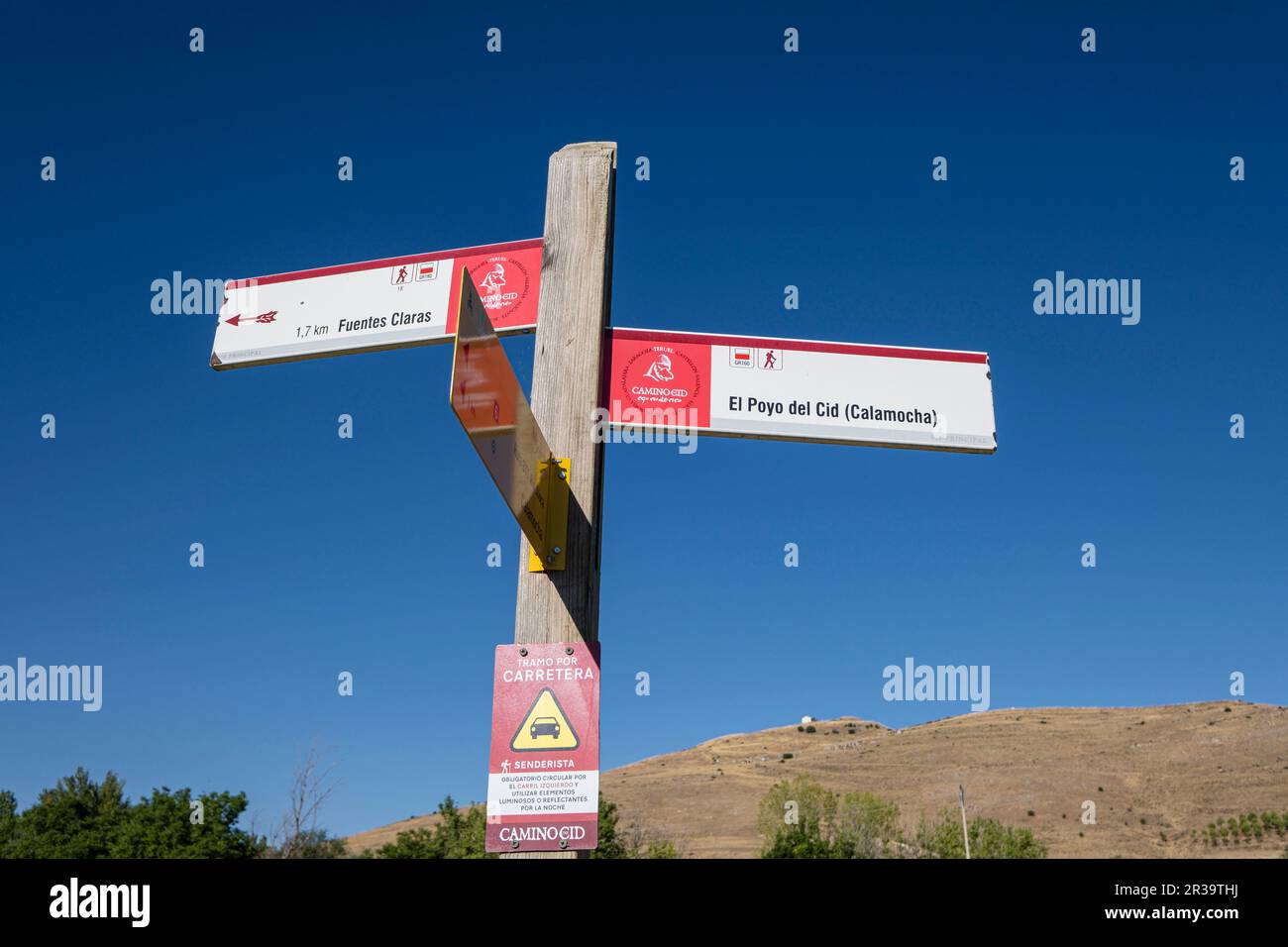 Camino del Cid, El Poyo del municipio de Calamocha, provincia de Huesca, Aragón, Espagne, Europe. Banque D'Images