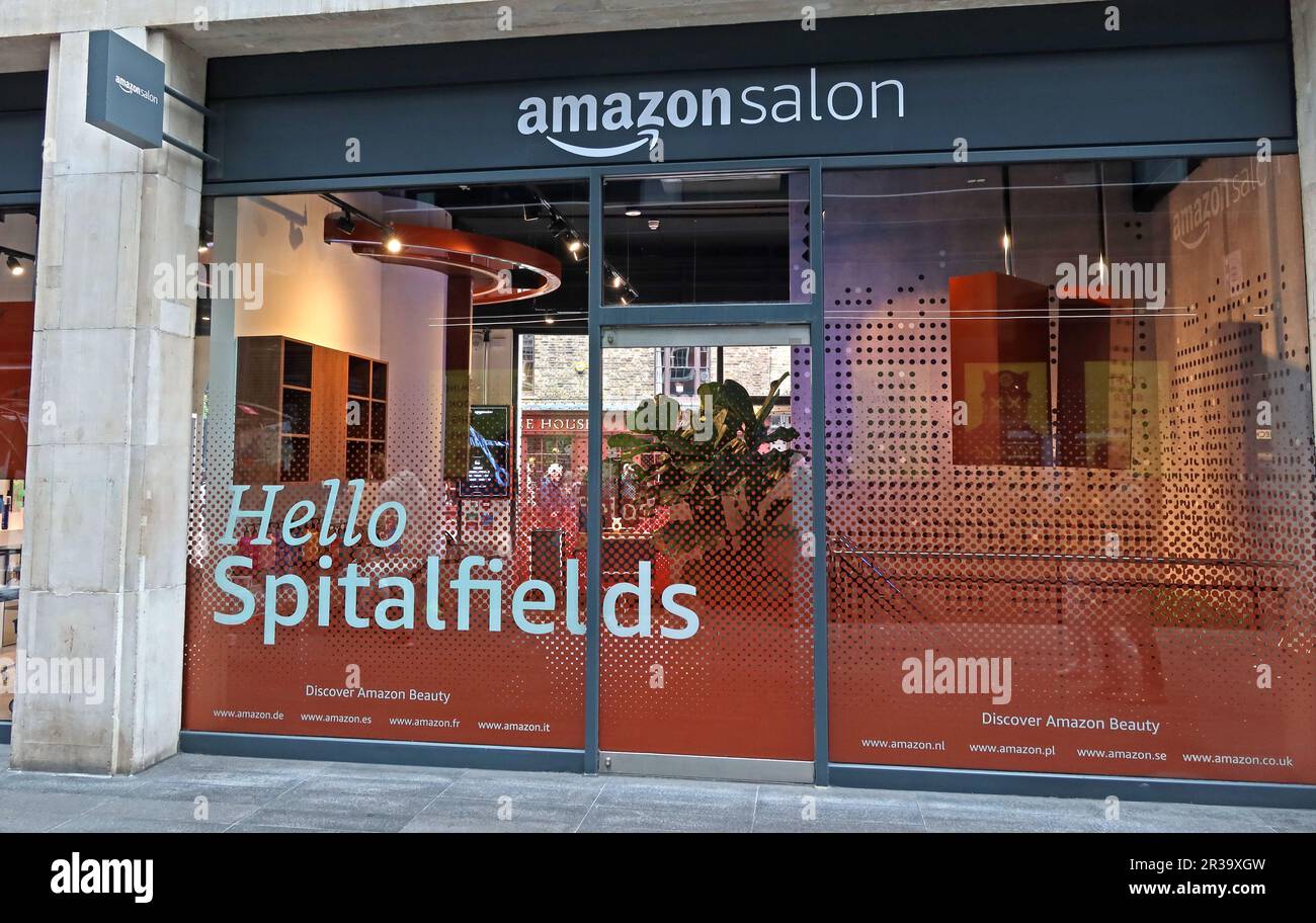 Salon de coiffure AmazonSalon Spitalfields - 47 Brushfield St, Londres E1 6AA Banque D'Images