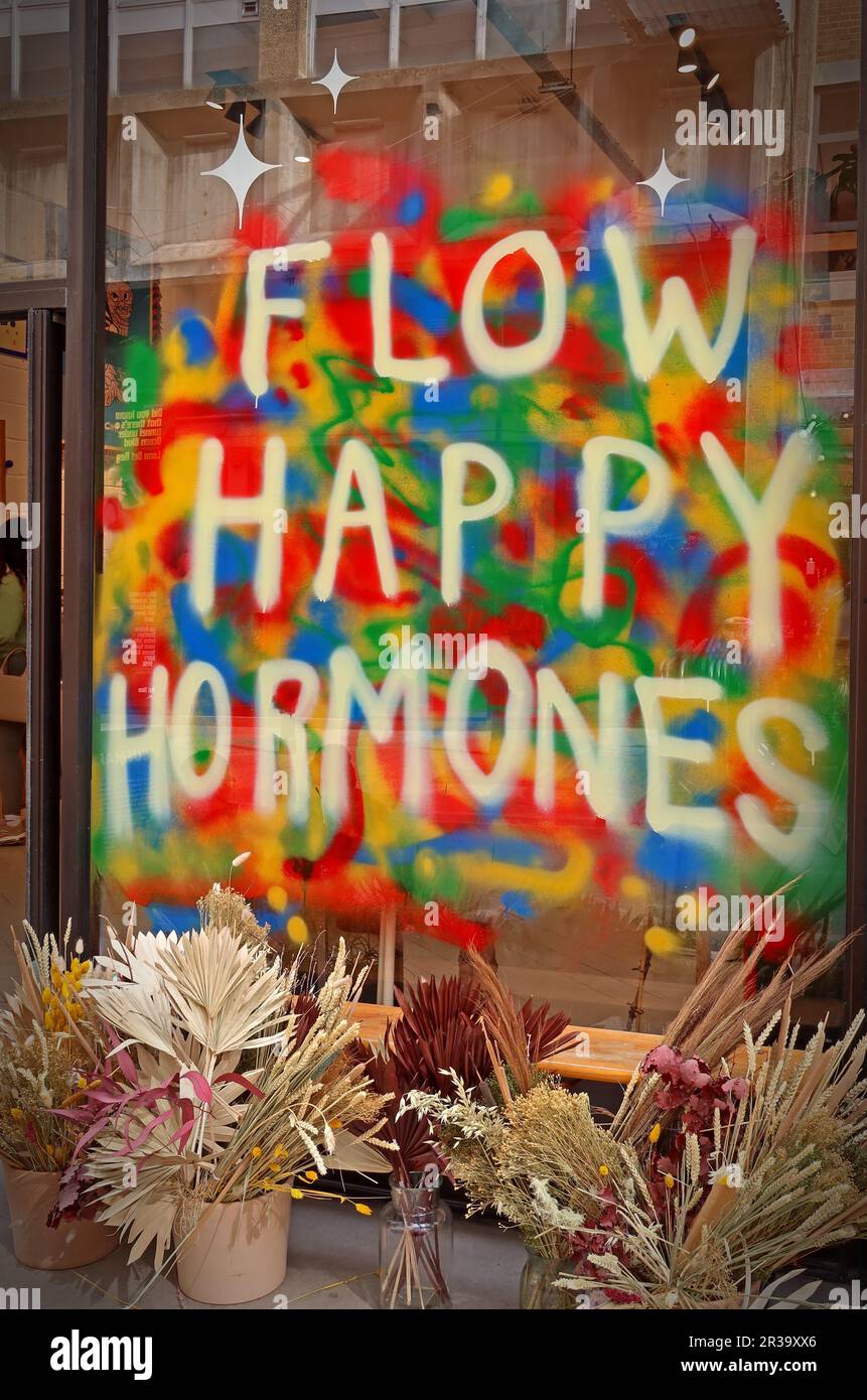 Flow Happy hormones - Brick Lane, Londres, Angleterre, GB, E1 6QL Banque D'Images