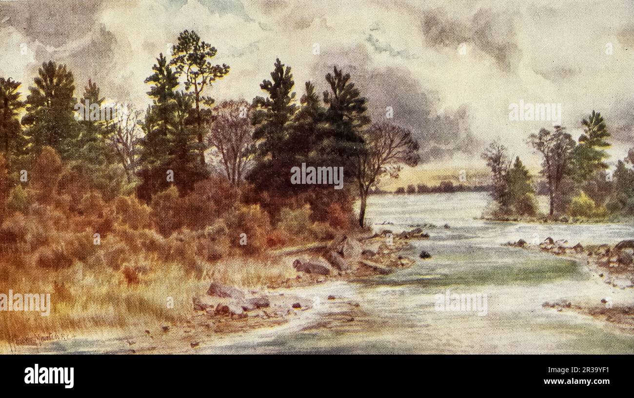 L'aquarelle Ottawa at Vaudreuil de Thomas Mower Martin du livre « Canada » de Wilfred Campbell, publié en 1907 par Adam et Charles Black à Londres Banque D'Images