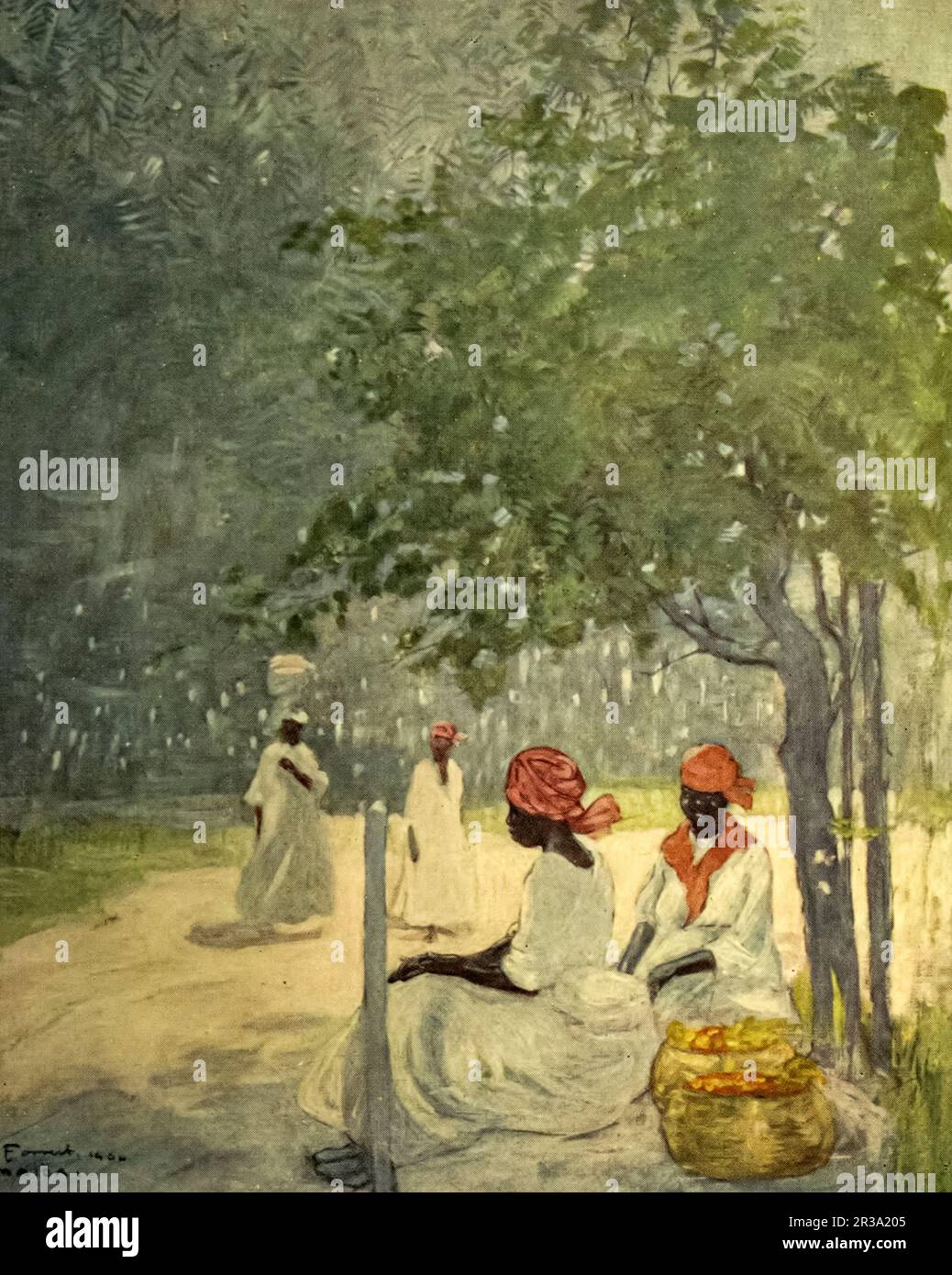 Chaleur de milieu de journée peinte par Archibald Stevenson (A. S.) Forrest, du livre illustré « Jamaïque » par John Henderson, publié à Londres par Adam. Et Charles Black en 1906 Banque D'Images