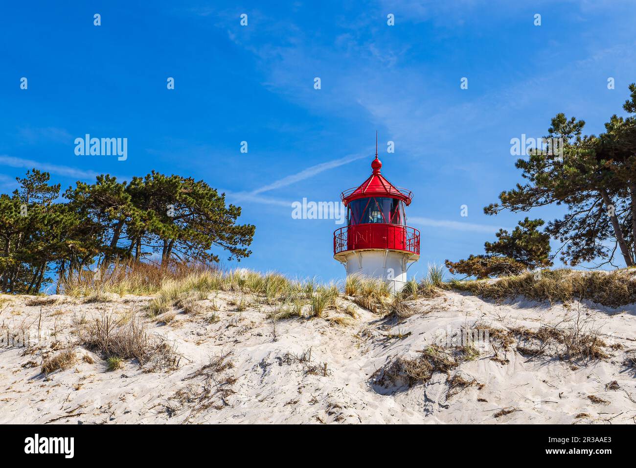 Le phare de Gellen sur l'île de Hiddensee. Banque D'Images