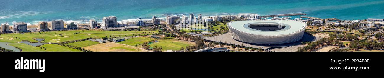 Vue panoramique sur le stade Green point au Cap en Afrique du Sud Banque D'Images