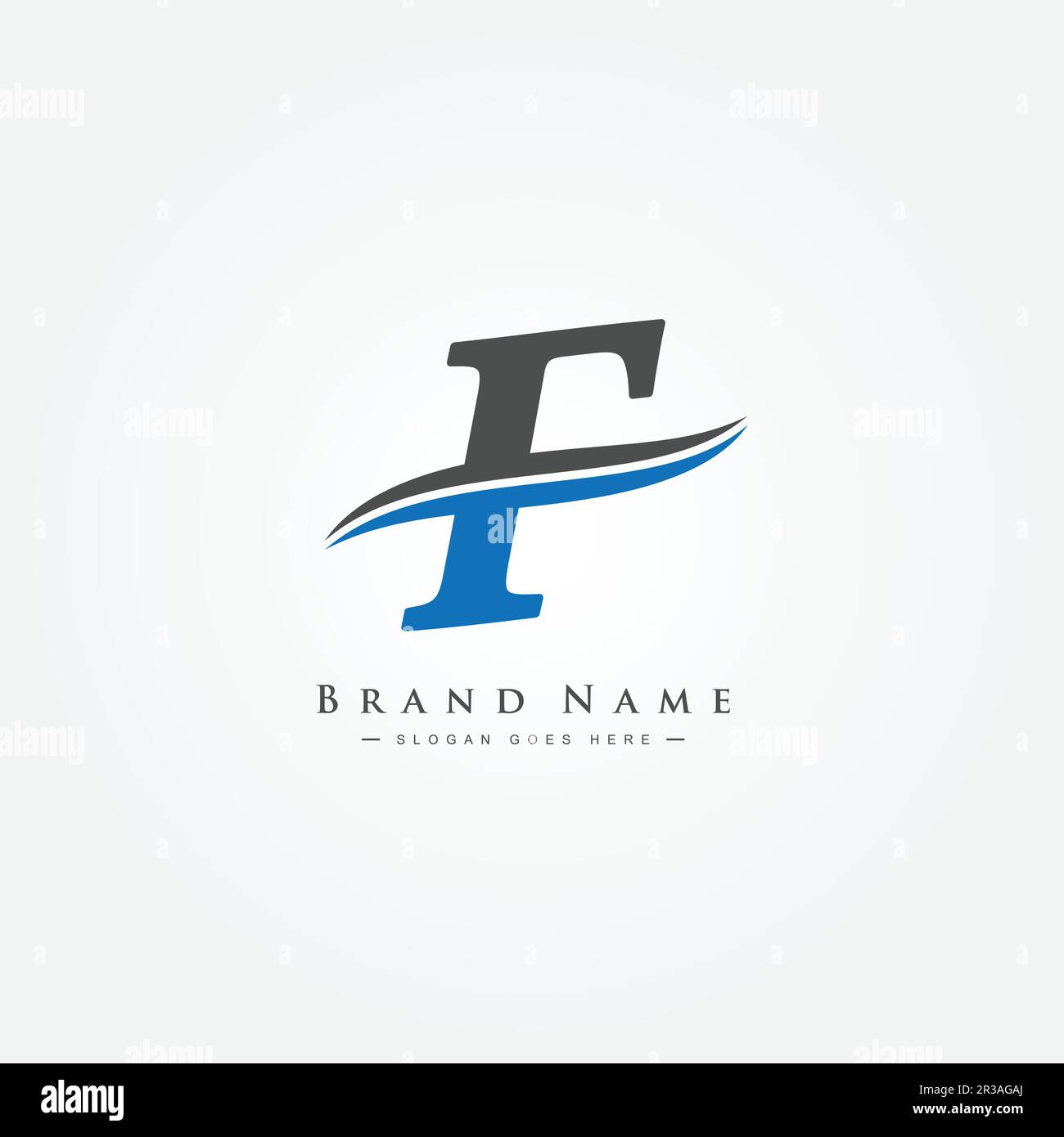 Logo créatif pour initial F dans le style monogramme - modèle vectoriel pour initial F lettre Illustration de Vecteur