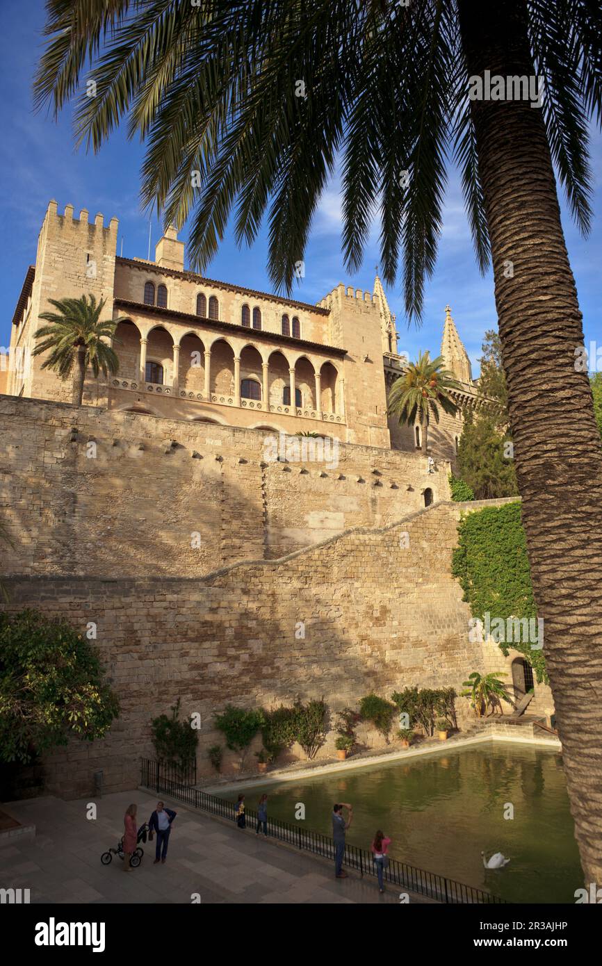 arcada de las atarazanas.Palacio Real de la Almudaina , siglos XIII-XXI. Palma.Mallorca.Islas Baleares. Espagne. Banque D'Images