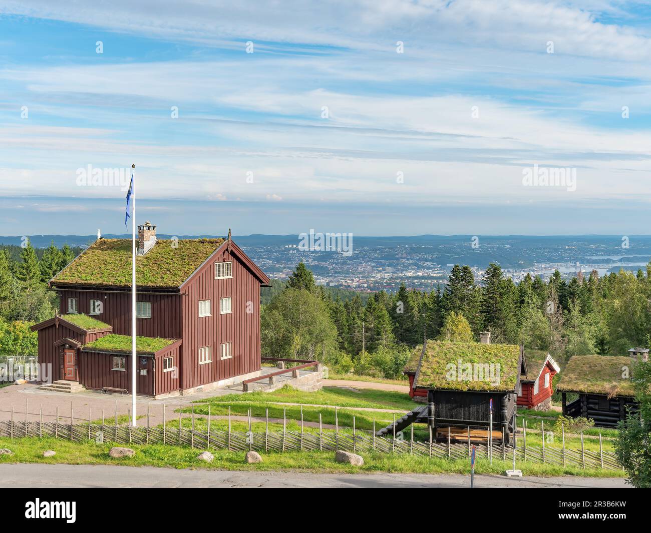 La Heftye Villa, une maison construite par Thomas Heftye, un bankier norvégien et passionné de plein air, en 1867 à Frognerseteren, près du saut à ski de Holmenkollen, Banque D'Images