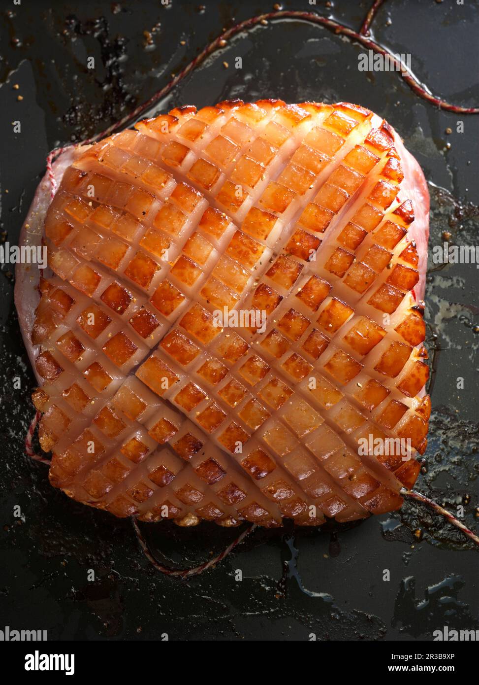 Rôti de porc croustillant vu d'en haut Banque D'Images