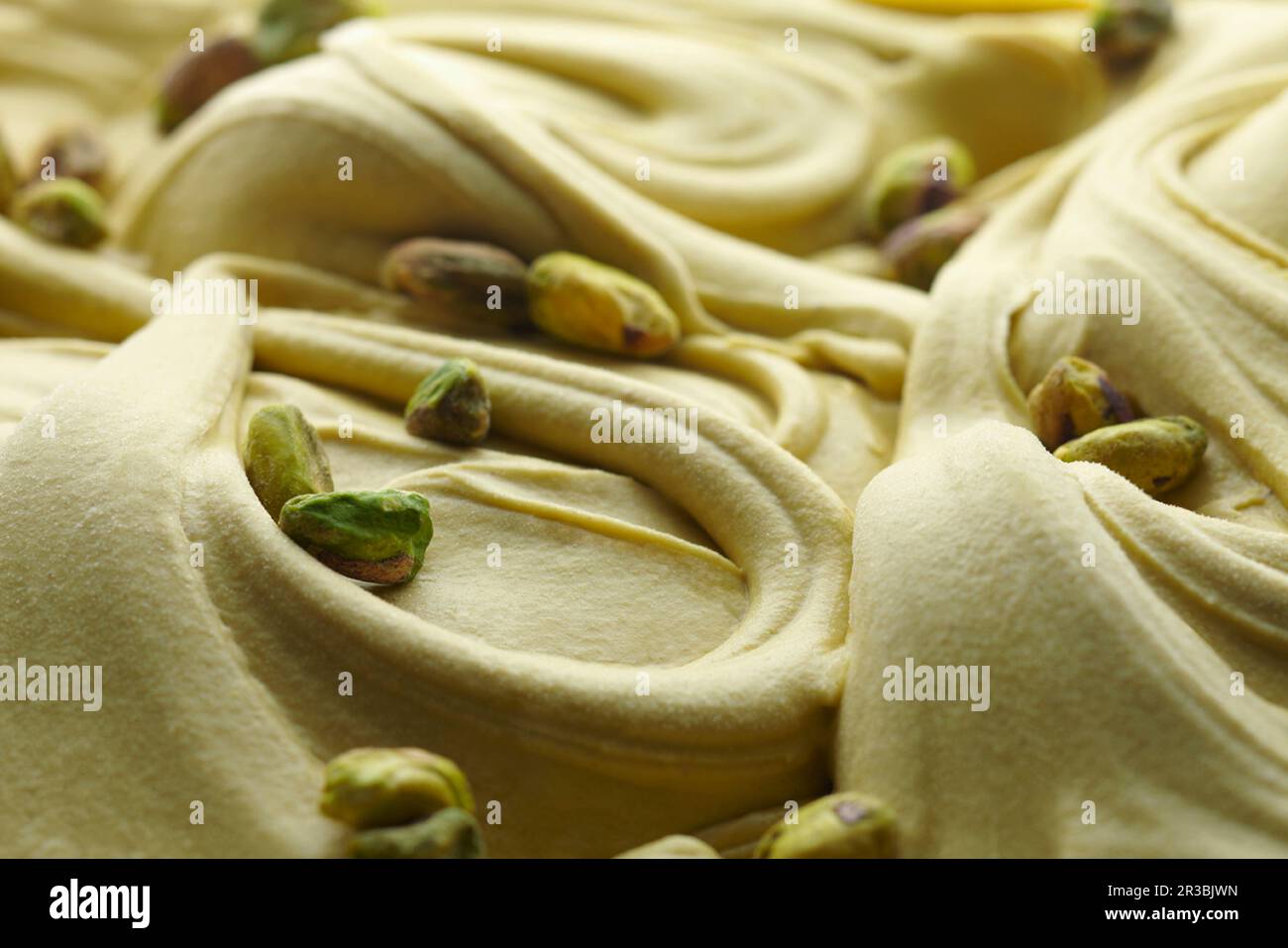 Crème glacée crémeuse à la pistache (plein cadre) Banque D'Images