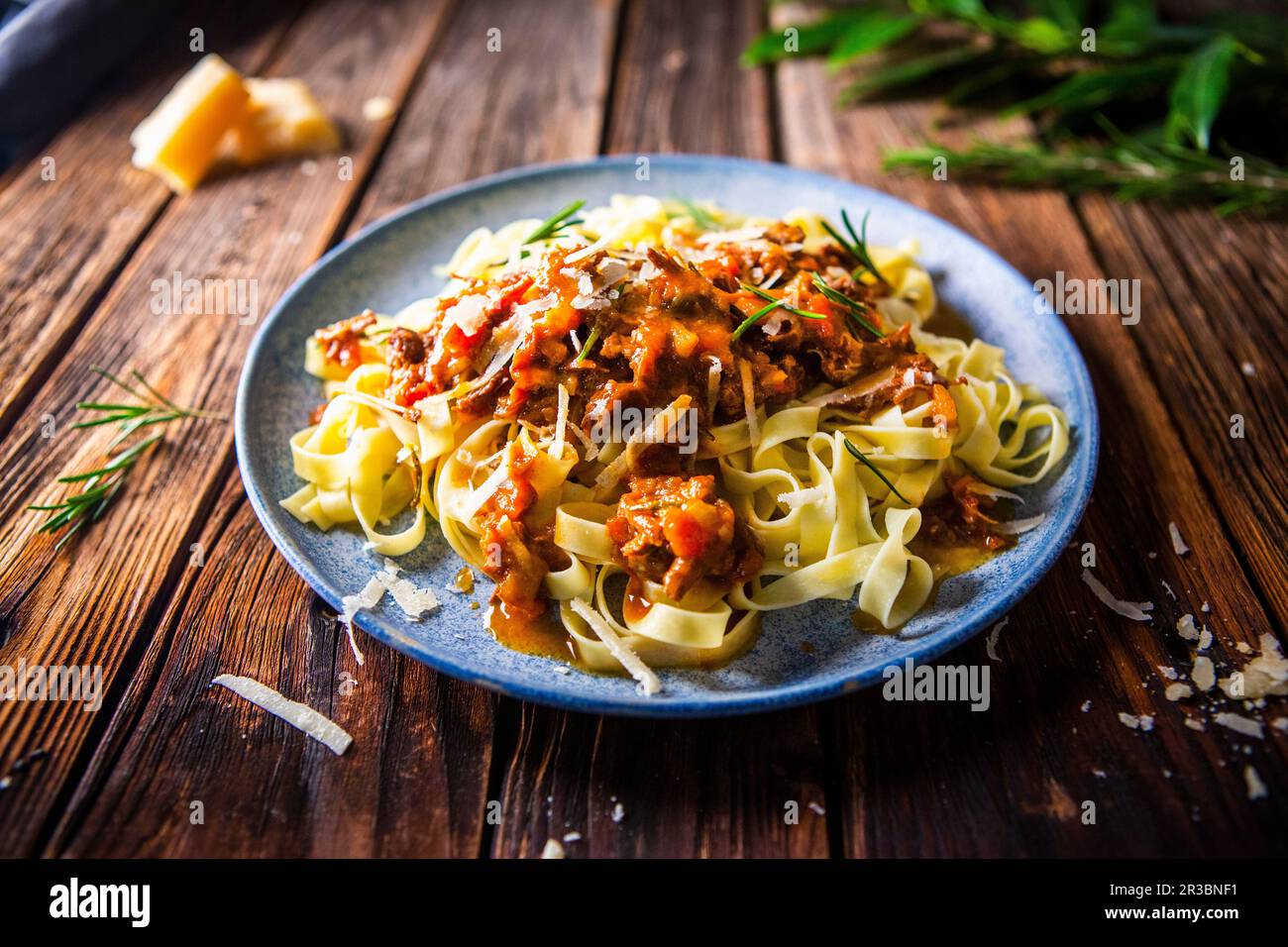 Ragoût de bœuf italien avec tagliatelle Banque D'Images