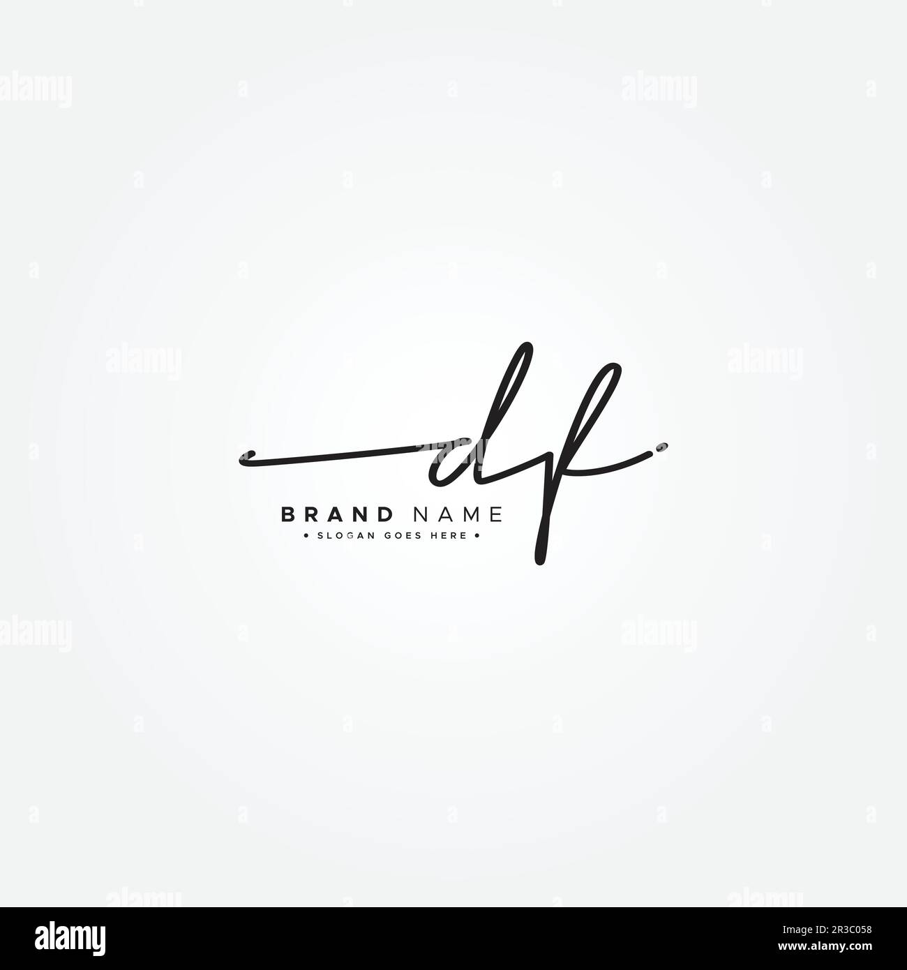 DF logo initial dans le style Signature pour la photographie et la mode d'affaires - dessin main logo Signature Vector Illustration de Vecteur