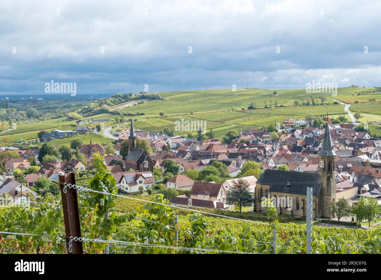 Village viticole Birkweiler Banque D'Images