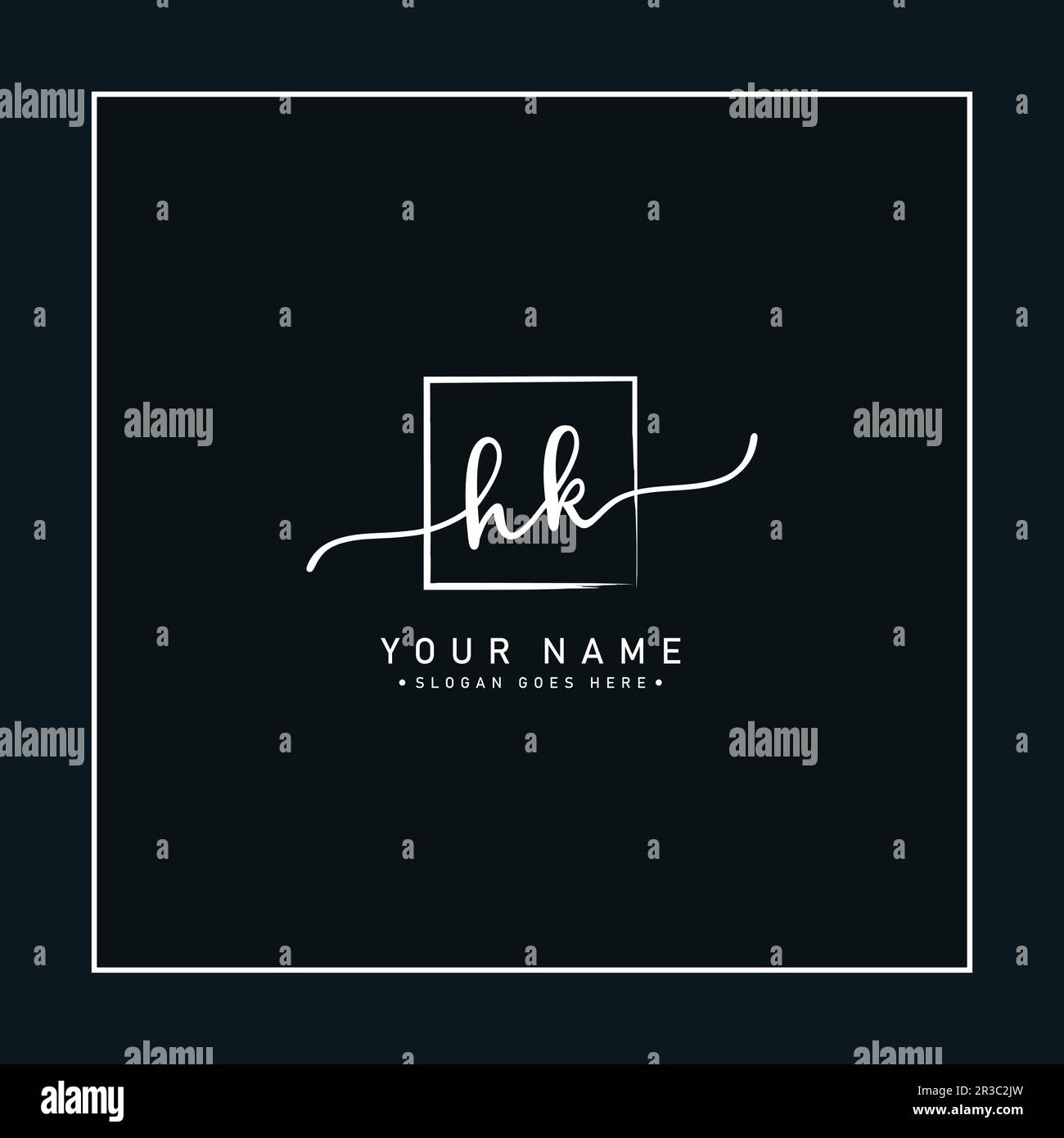 HK logo initial dans le style Signature pour la photographie et la mode d'affaires - dessin main logo Signature Vector Illustration de Vecteur