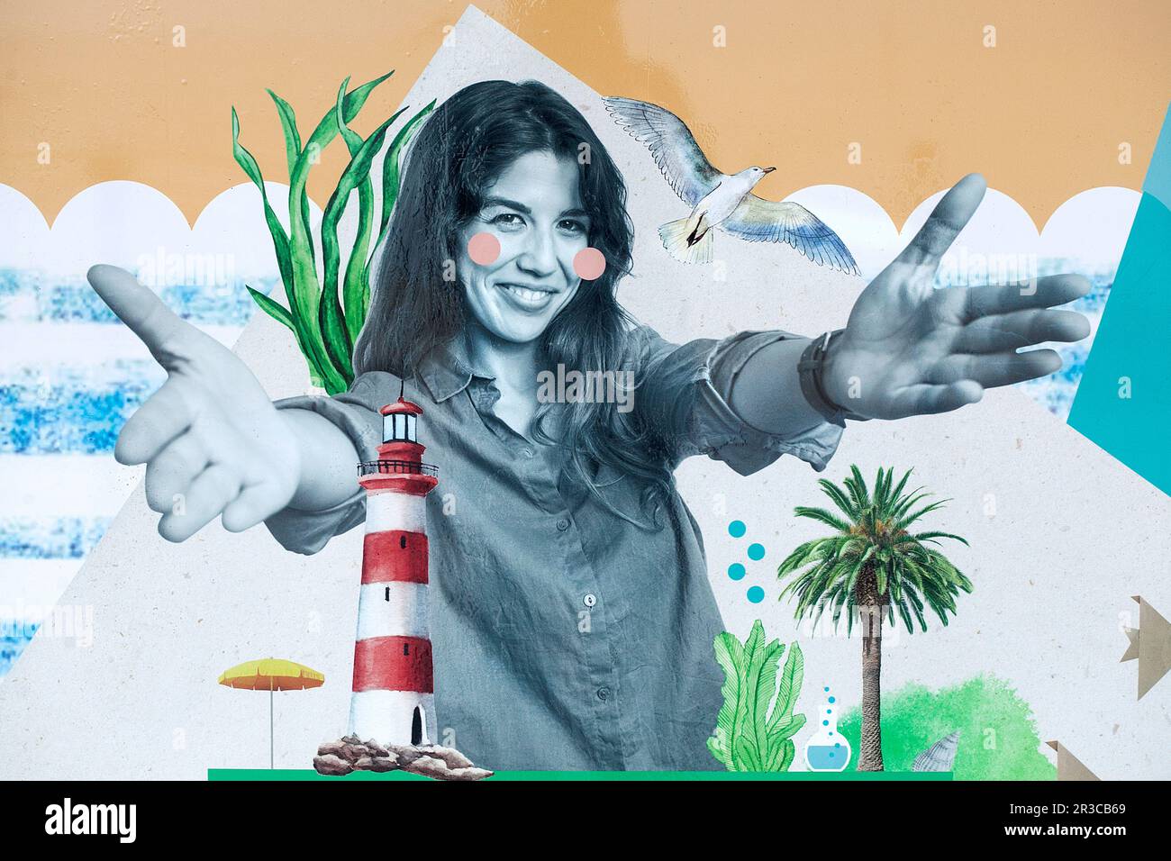 Des graphismes au bord de l'eau de Barcelone. Banque D'Images