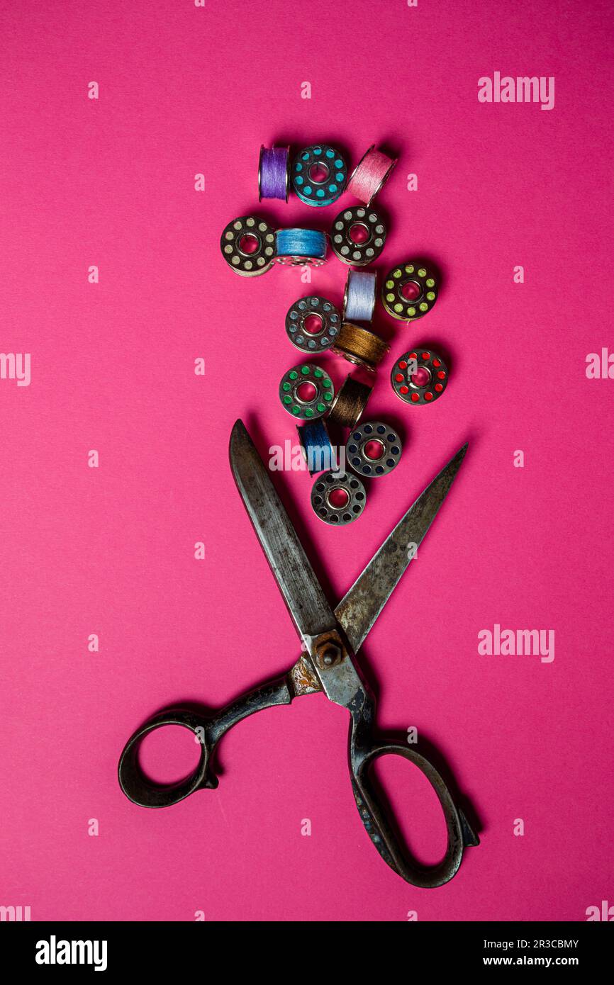 Faire du choix pour passer du temps libre à faire des travaux d'aiguille Banque D'Images