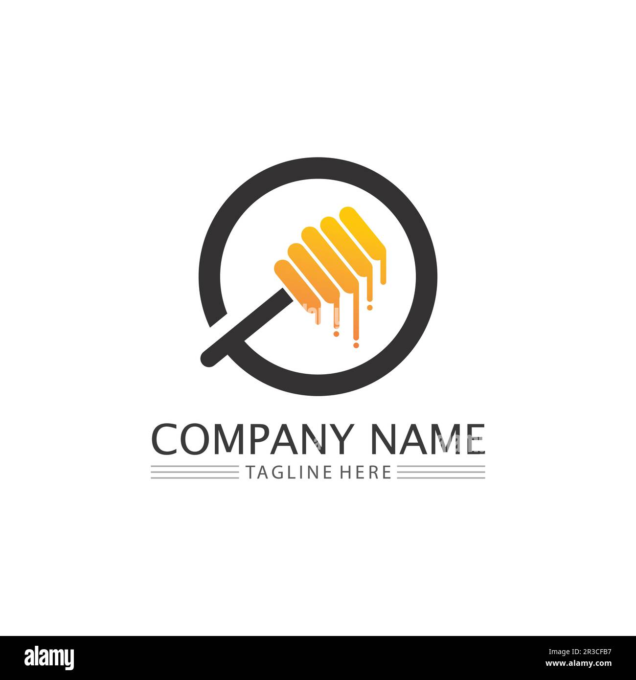 Dessin et illustration du logo de l'icône du miel et de l'abeille Illustration de Vecteur