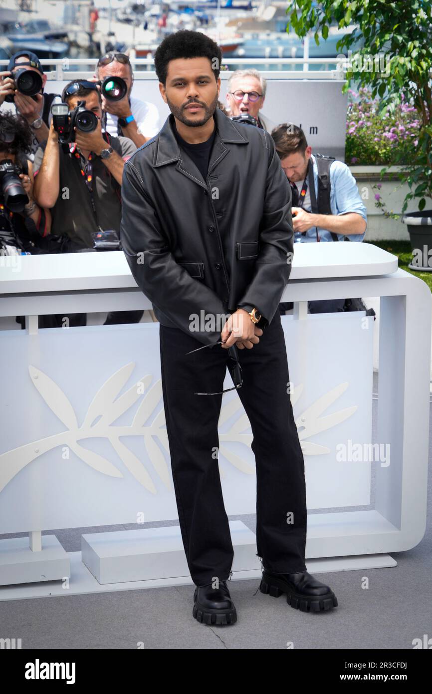 Cannes, France. 23rd mai 2023. Abel 'la Weeknd' Tesfaye participe au photocall 'Idol' au festival annuel de Cannes 76th au Palais des Festivals sur 23 mai 2023 à Cannes, France. (Photo de Daniele Cifala/NurPhoto) Credit: NurPhoto SRL/Alay Live News Banque D'Images