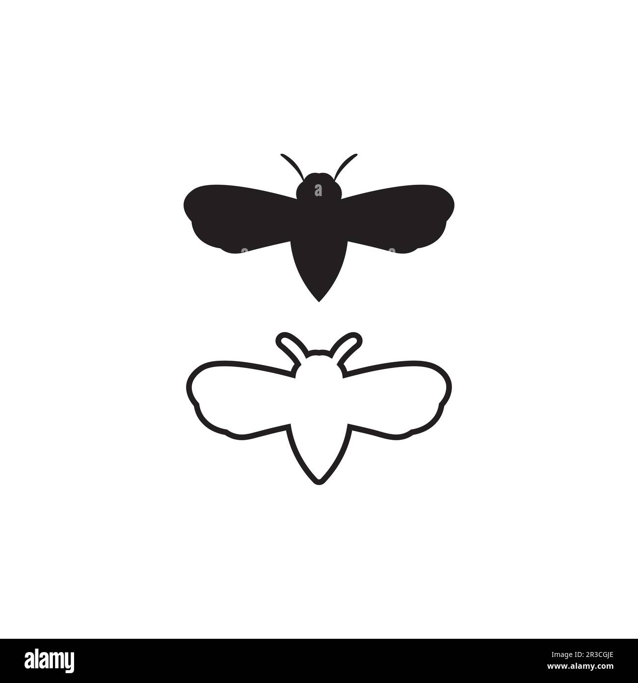 Dessin et illustration du logo de l'icône du miel et de l'abeille Illustration de Vecteur