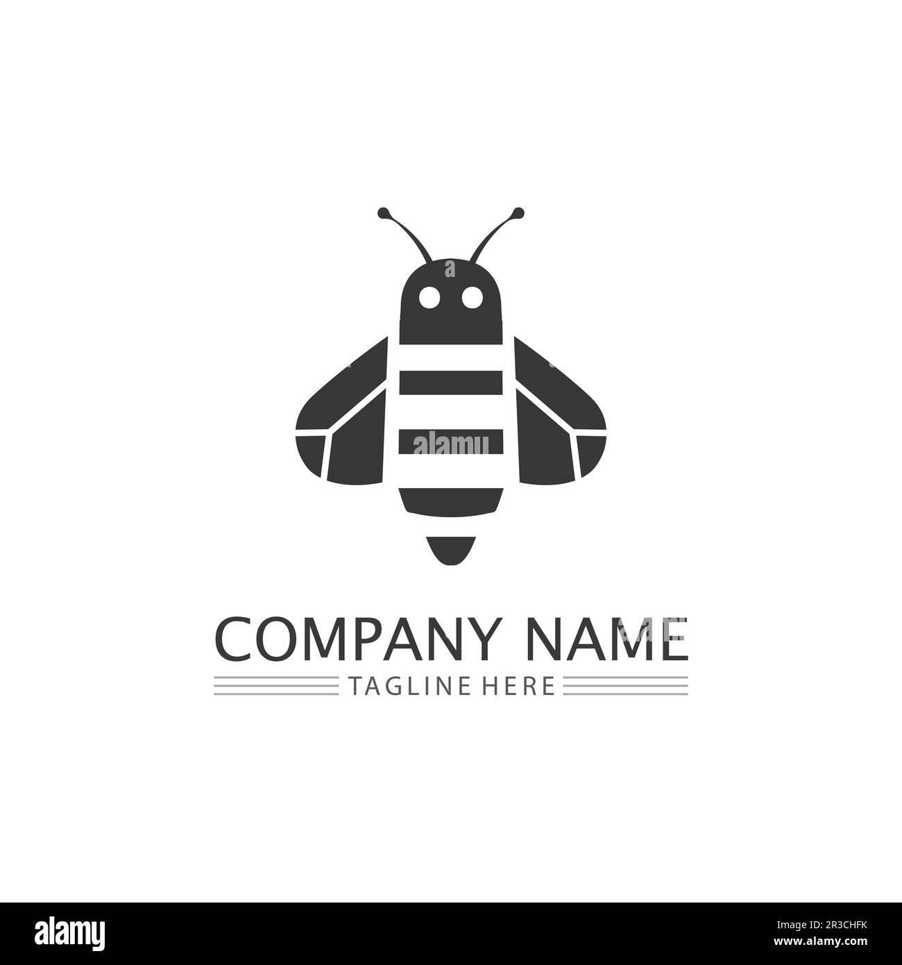 Dessin et illustration du logo de l'icône du miel et de l'abeille Illustration de Vecteur