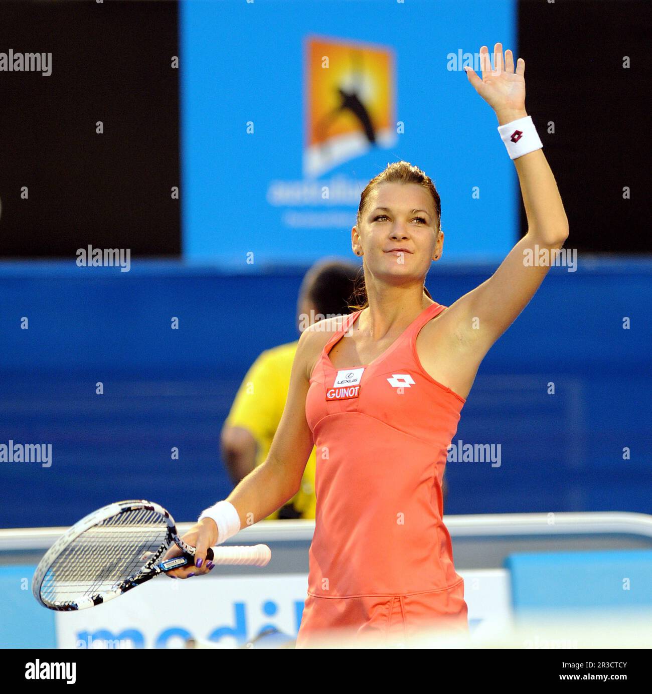 Agnieszka Radwanska (POL) remporte le quatrième tour du match Open d'Australie 2013 dimanche 20 janvier 2013., Credit:Avalon Banque D'Images
