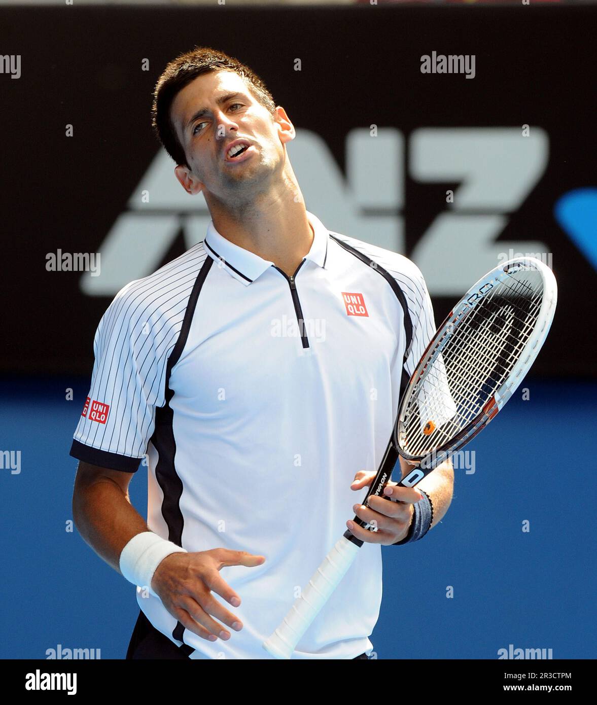 Novak Djokovic (SRB) au troisième tour de l'Open d'Australie 2013 vendredi 18th janvier 2013., Credit:Avalon Banque D'Images