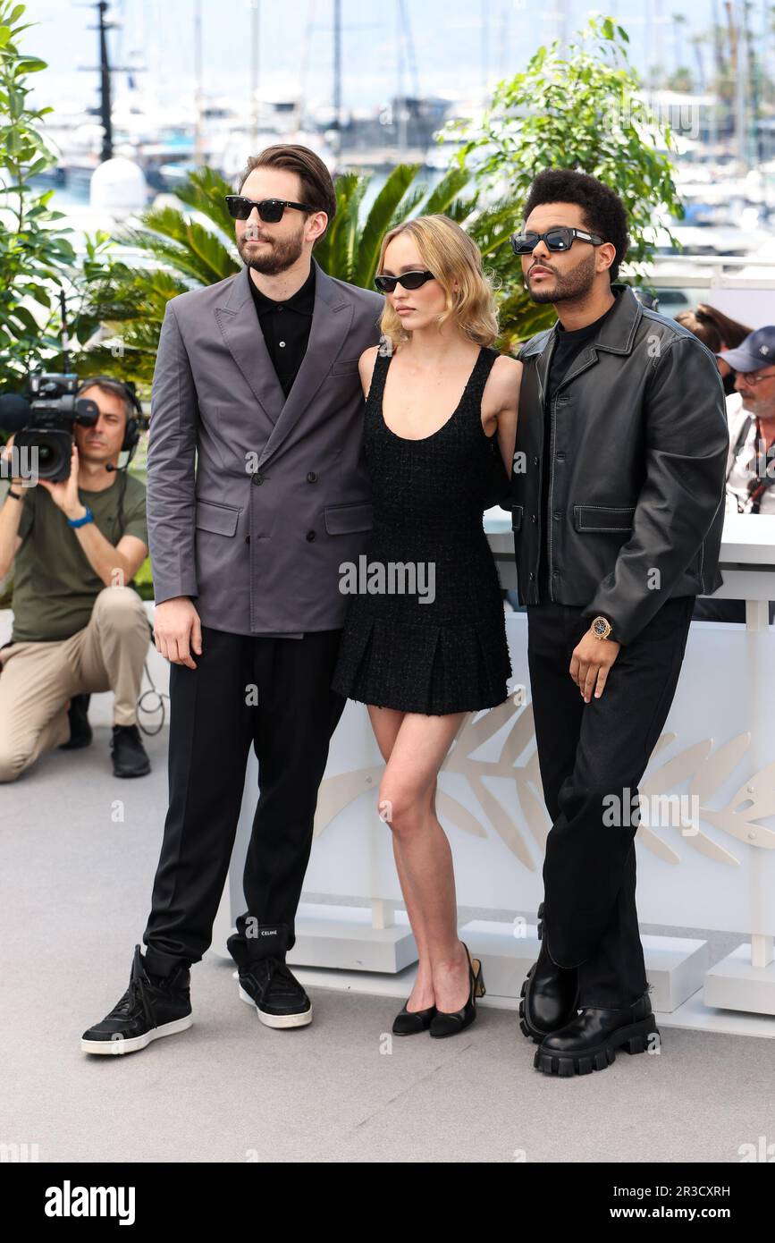 Cannes, France. 23rd mai 2023. Cannes, France. 23rd mai 2023. CANNES - 23 MAI : le Directeur Sam Levinson, Lily-Rose Depp, Abel Makkonen Tesfaye aka The Weeknd sur le film « L'IDOL » pendant le Festival de Cannes sur 23 mai 2023 76th au Palais des Festivals de Cannes, France. (Photo de Lyvans Boolaky/ÙPtertainment/Sipa USA) crédit: SIPA US/Alay Live News Banque D'Images