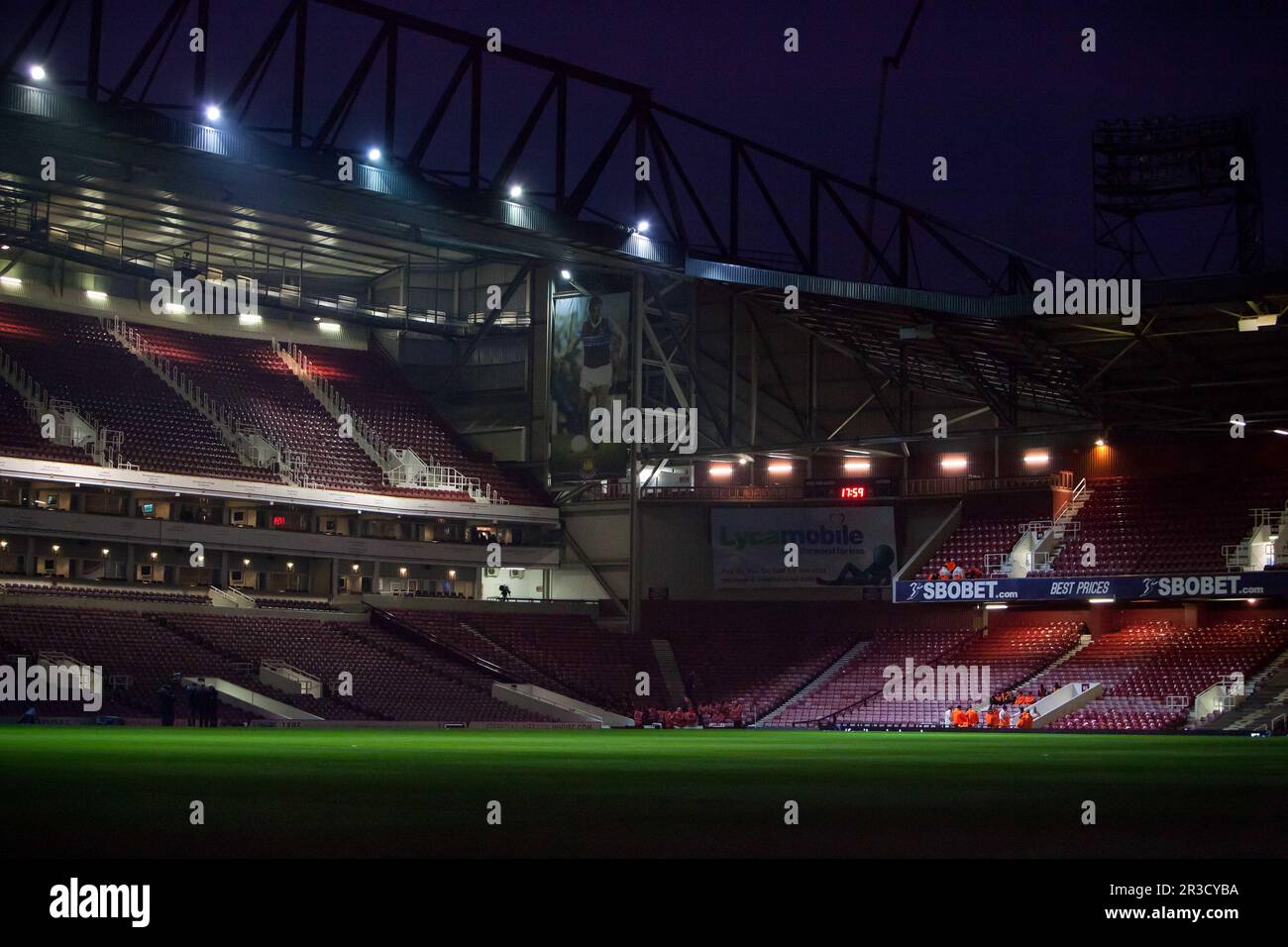 Vue sur le terrain du club de football de West Ham. Les spires battent West Ham 3:2West Ham United 25/02/13 West Ham United V Tottenham Hotspur 25/02/13 le Premier ministre Leagu Banque D'Images