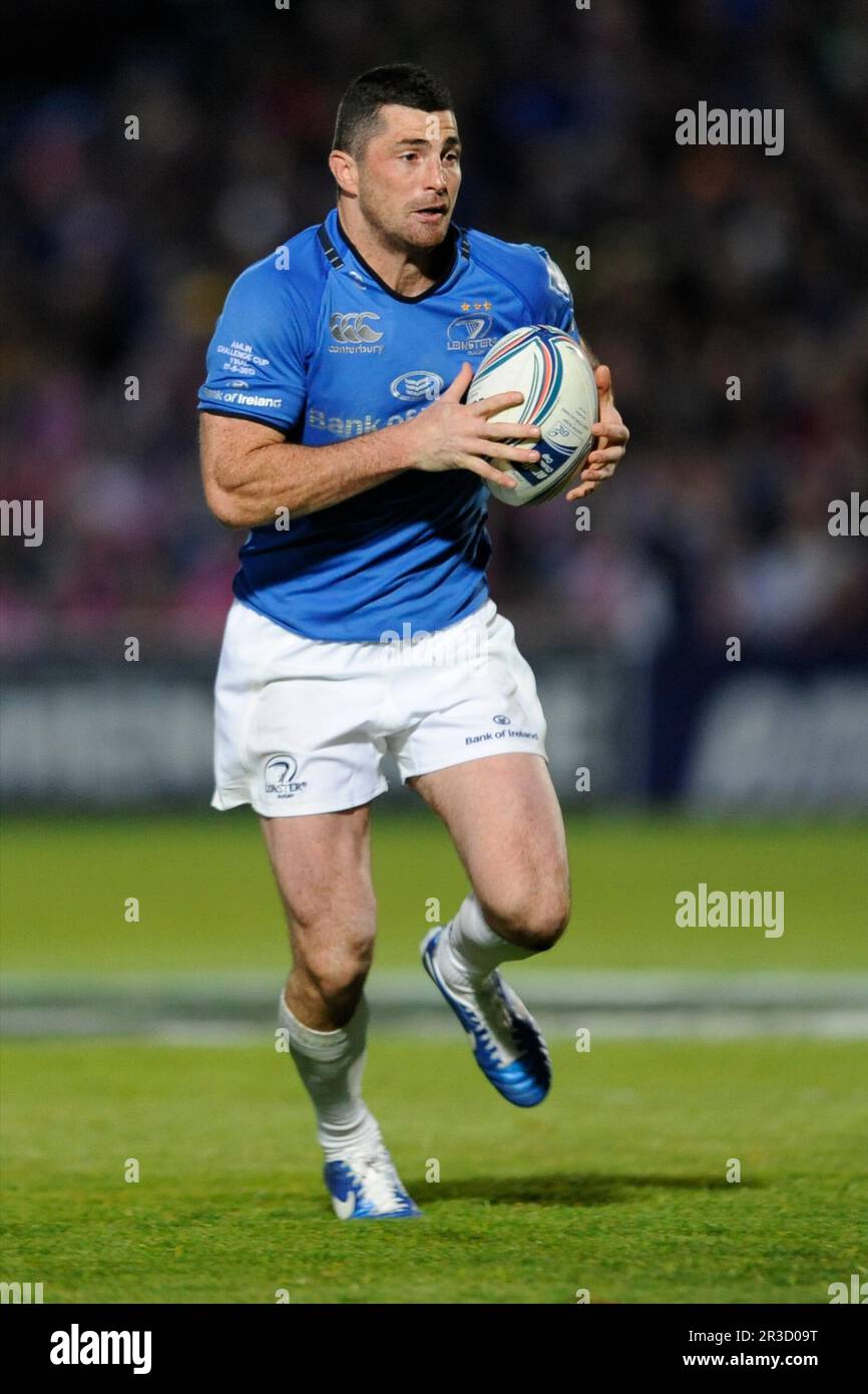 Rob Kearney de Leinster en action lors de la finale de la coupe Amlin Challenge entre Leinster Rugby et Stade Francais à la RDS Arena, Dublin, vendredi 17 Banque D'Images