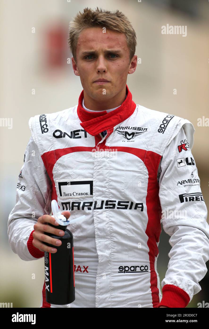 Max Chilton (GBR), Marussia F1 équipe 20.04.2013. Championnat du monde de Formule 1, Rd 4, Grand Prix de Bahreïn, Sakhir, Bahreïn, Jour de qualification, crédit : FOTOSP Banque D'Images