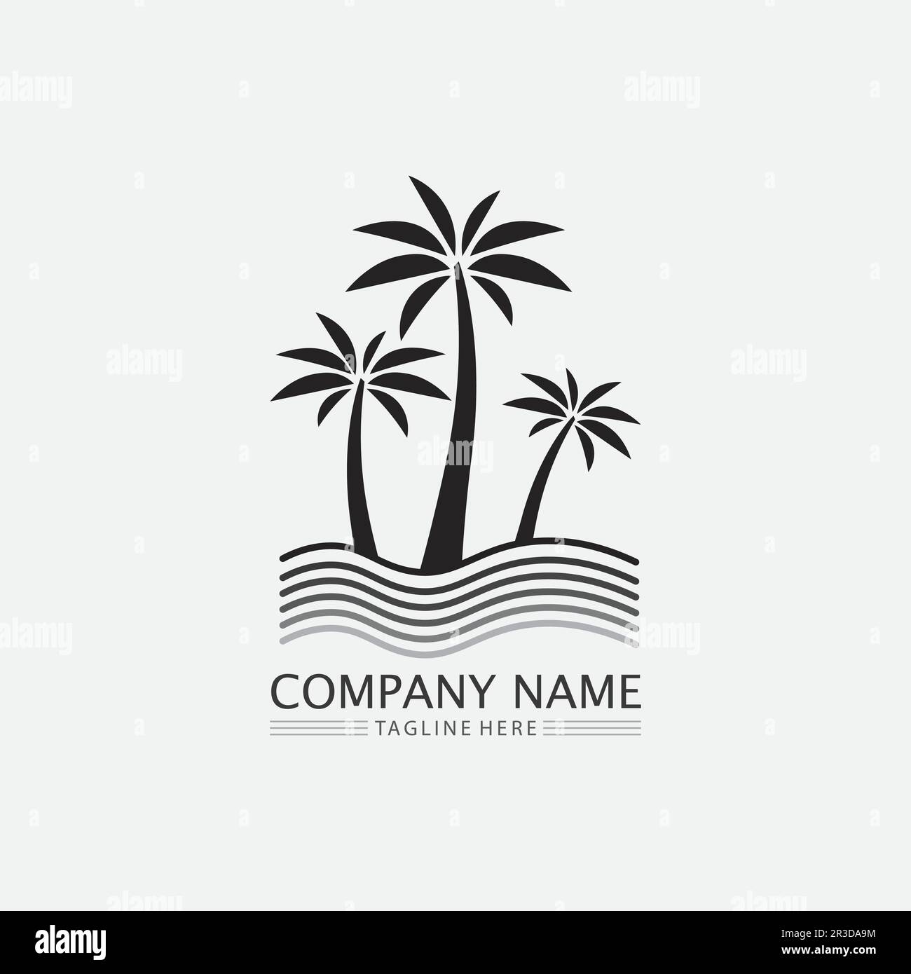 Illustration vectorielle de modèle de logo Palm Tree été et tropical Illustration de Vecteur