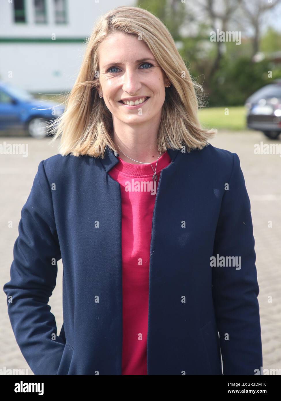 Stefanie Blochwitz, présentatrice de la télévision et du sport, sur 08.05.2021, à côté de la MDCC Arena Magdeburg Banque D'Images