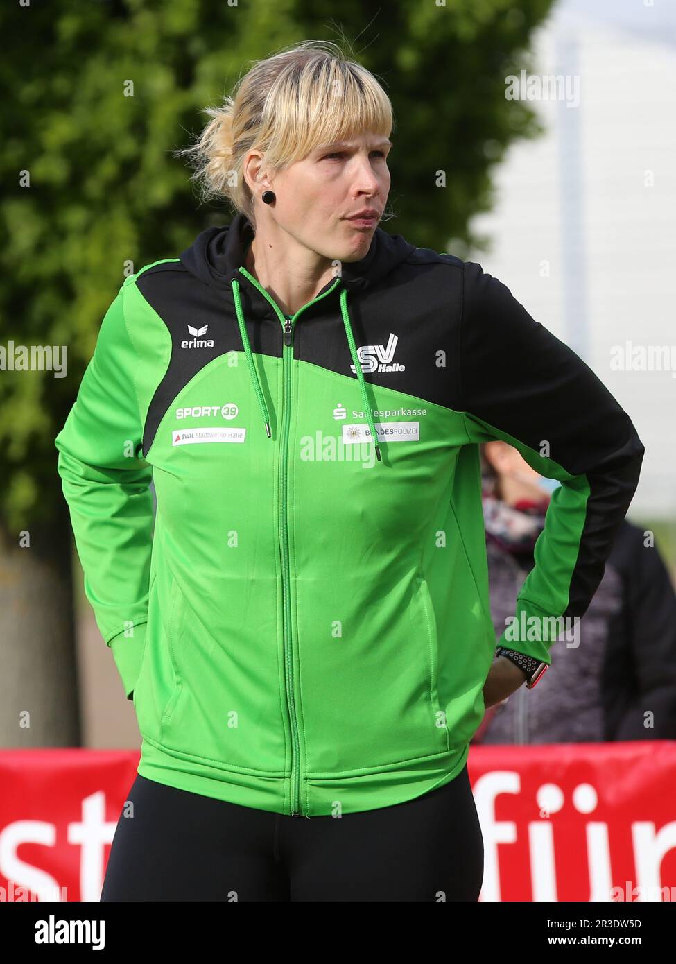 Allemand discus thrower Nadine Mühle SV Halle at Schönebecker Solecup 2021 Banque D'Images