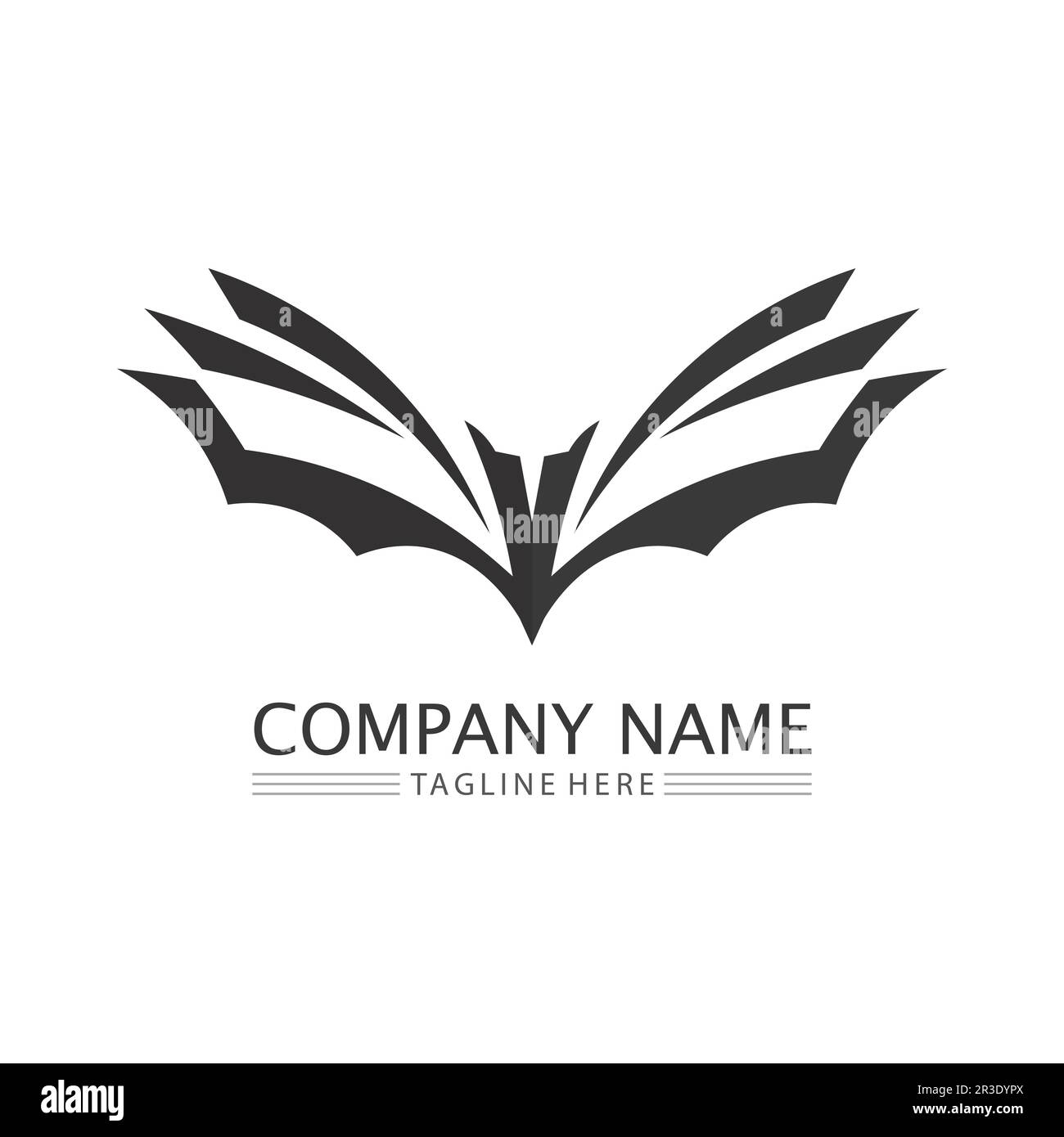 Logo de chauve-souris animal et vecteur, ailes, noir, halloween, vampire, gothique, illustration, icône de chauve-souris design Illustration de Vecteur