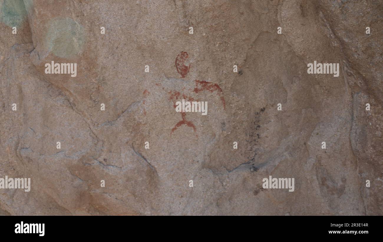 Peinture grotte Vasquez Rocks Shoshone et Tataviam indigènes Banque D'Images