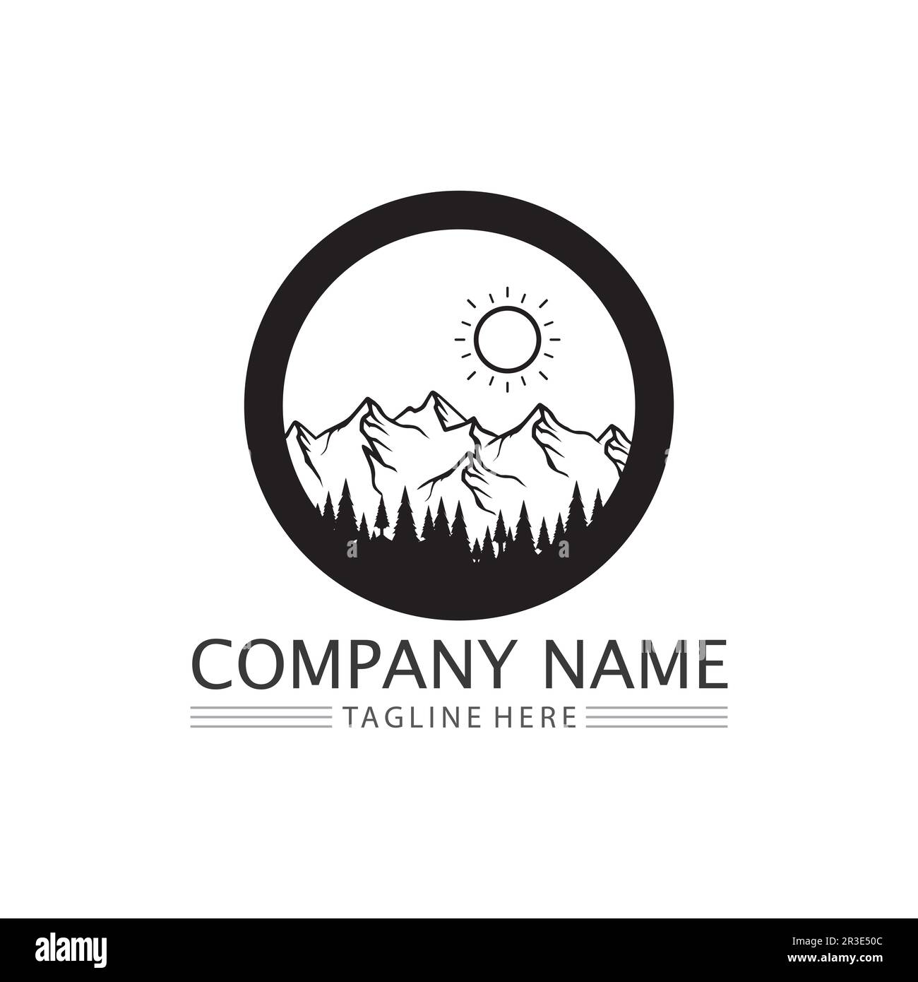 Mountain Icon logo Template Vector illustration design Outdoor Adventure et Expedition Design logo Illustration de Vecteur