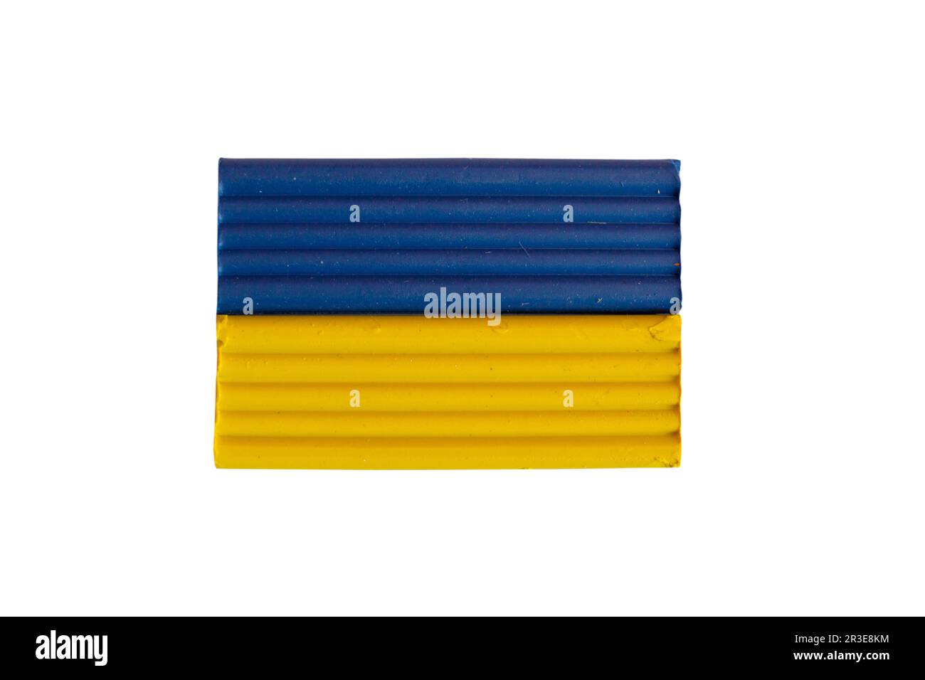 Drapeau ukrainien de la plasticine sur fond blanc Banque D'Images