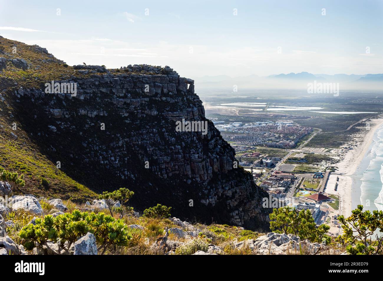 Vue en hauteur sur la plage de Muizenberg, le Cap Banque D'Images